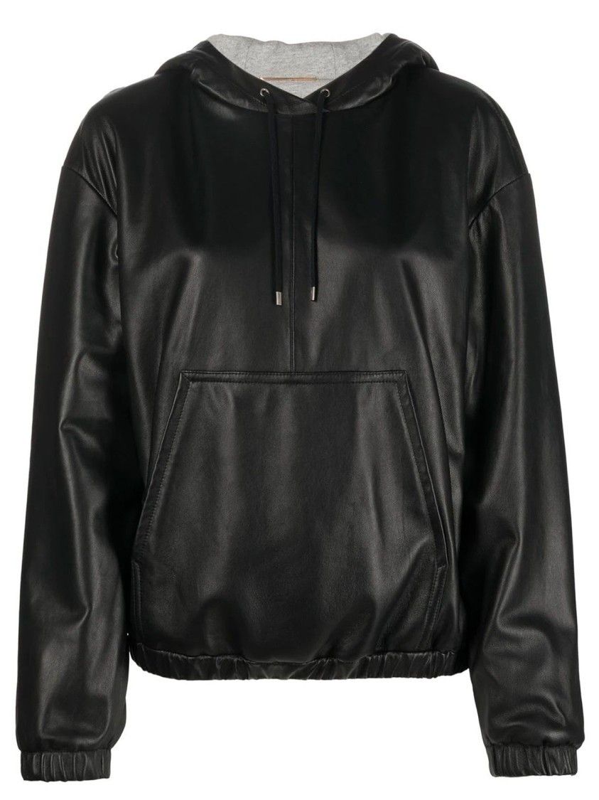 image of Saint Laurent Paris Oc11Z10524 Leather Jacket In Black, Women's (Size Medium)
