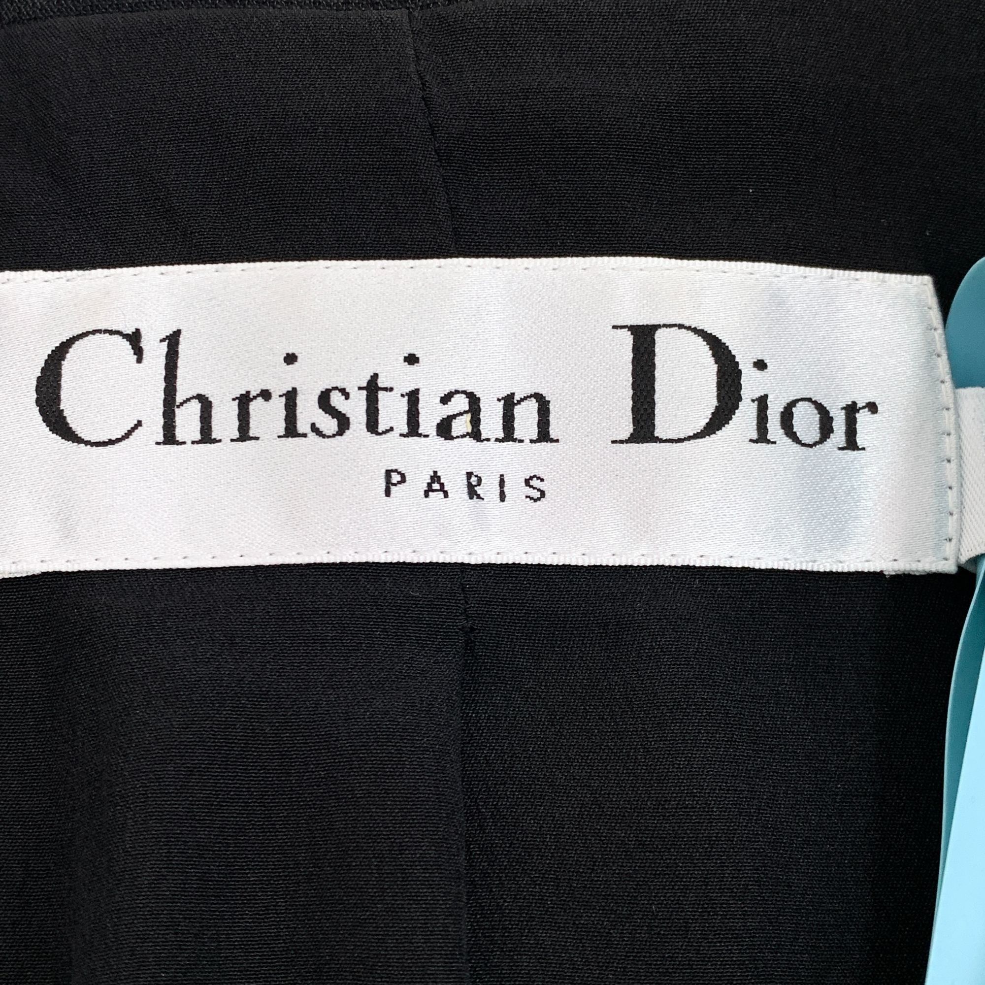 Dior Christian Dior Black Cropped Wool Short-Sleeve Blazer (Size Size XXS / US 00 / IT 34 - 2 Thumbnail