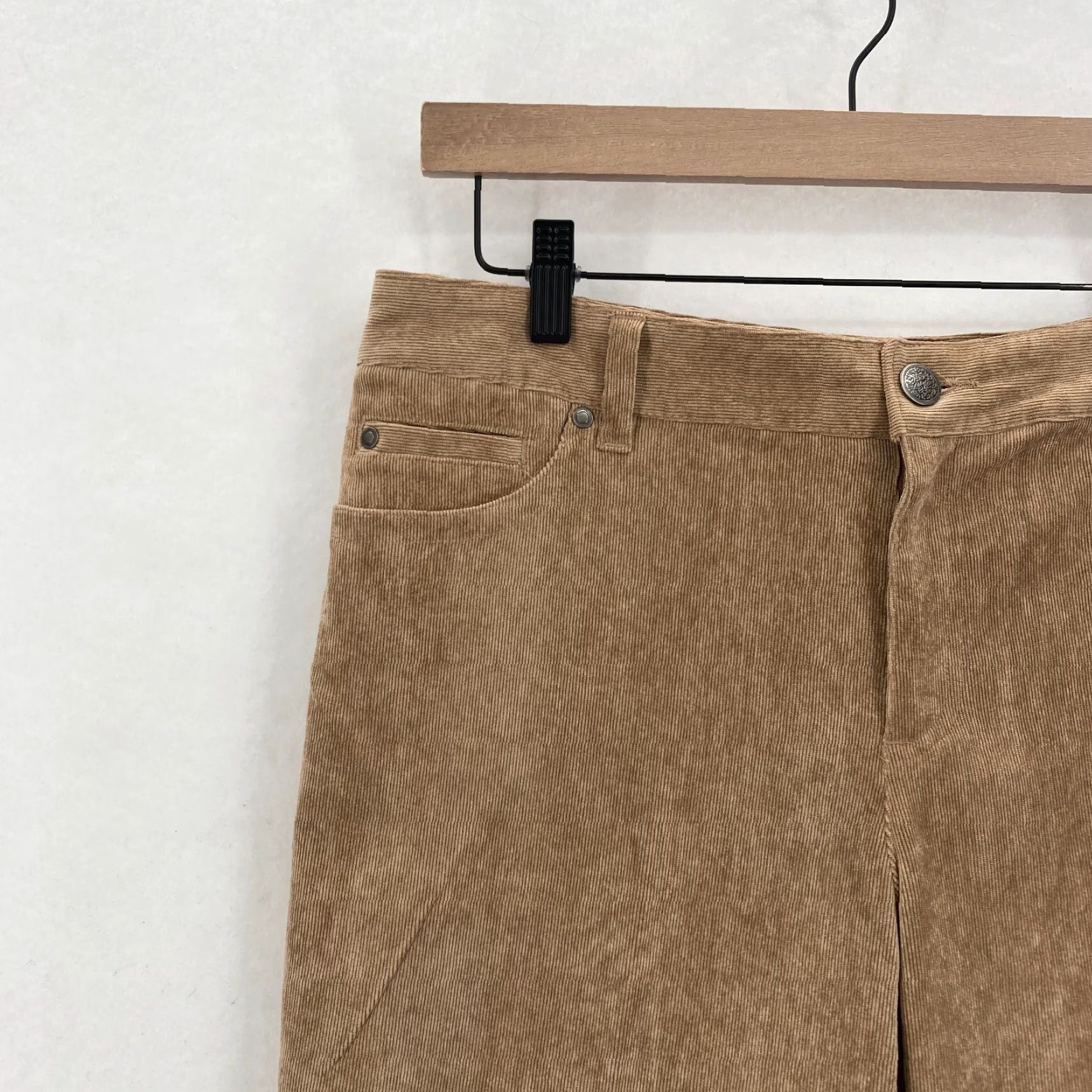 Vintage Christopher & Banks Corduroy Pants Women's 12 Brown Stretch Nylon Blend Relaxed Straight Pockets Casual Chino Fall Spring Summer Winter Mulit-Season Size 34" / US 12 / IT 48 - 3 Thumbnail