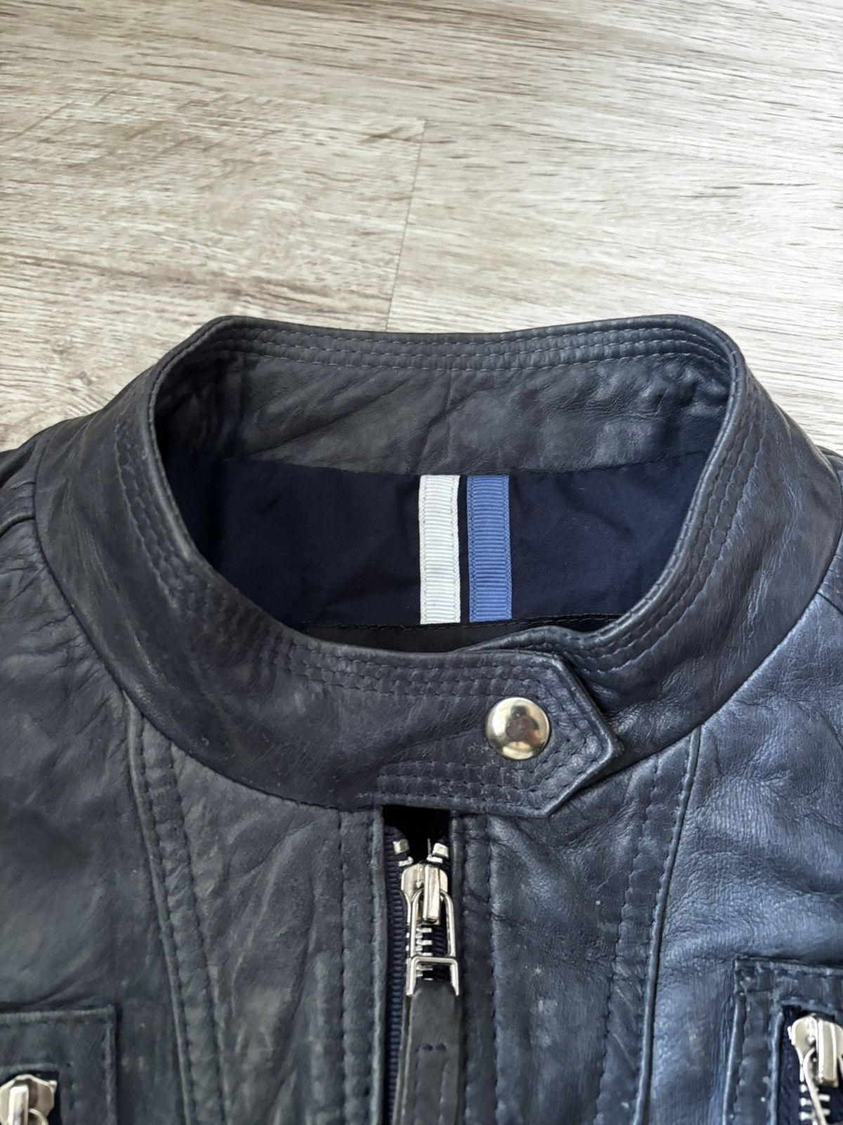 Other Renzo Costa Dark Blue Leather Jacket M – Peru Made Size M / US 6-8 / IT 42-44 - 8 Thumbnail