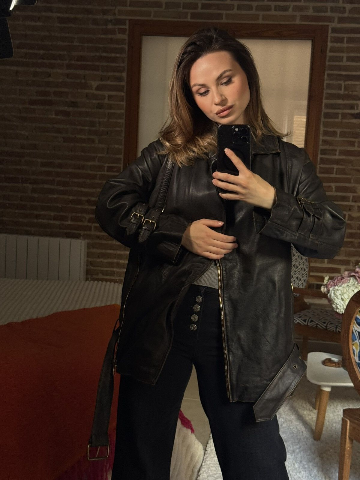 Pinko Pinko Bora Chiodo Leather Jacket Black Size S / US 4 / IT 40 - 7 Thumbnail