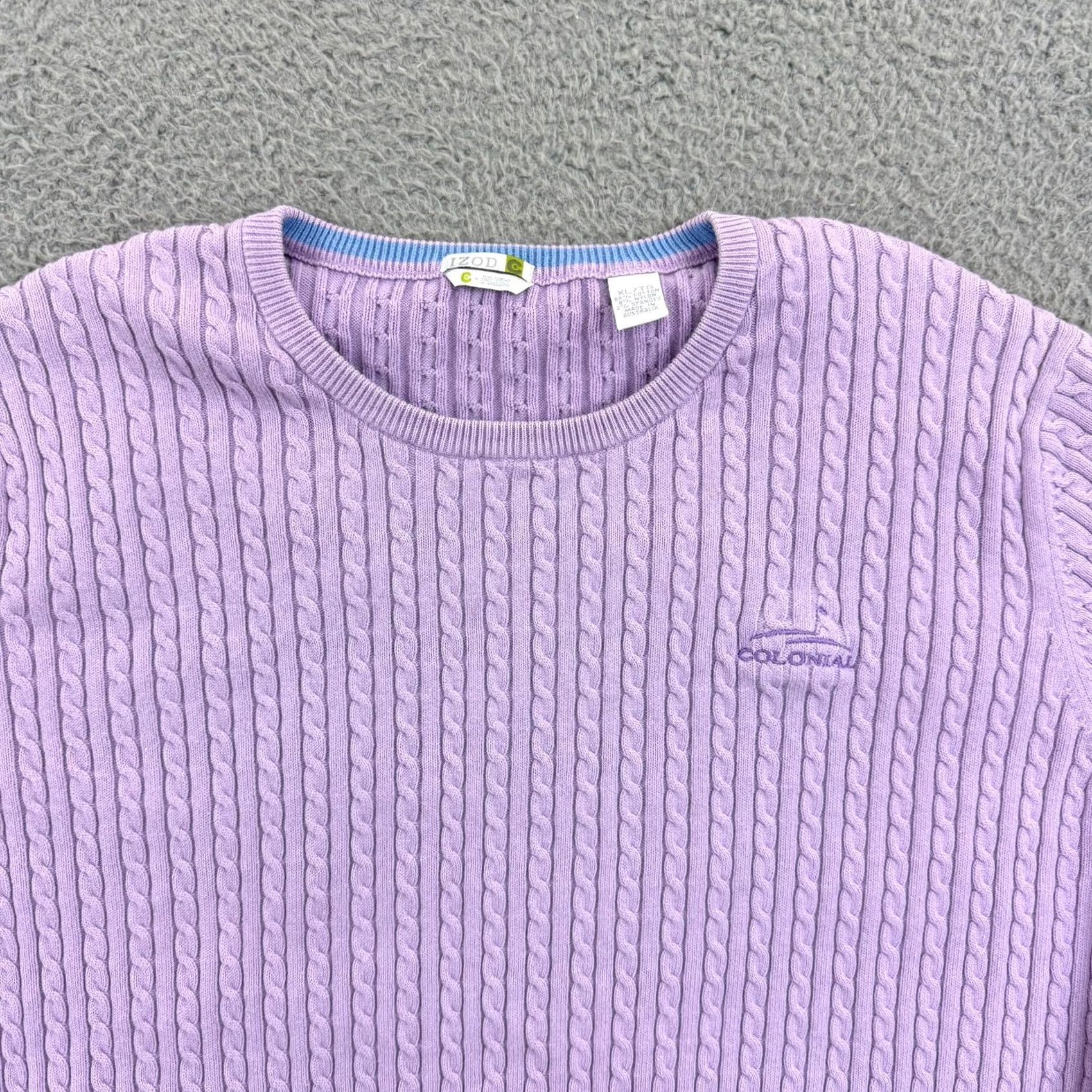 Izod Izod Sweater Womens XL Purple C Flex Long Sleeve Cable Knit Golf Casual Pullover Size XL / US 12-14 / IT 48-50 - 3 Thumbnail