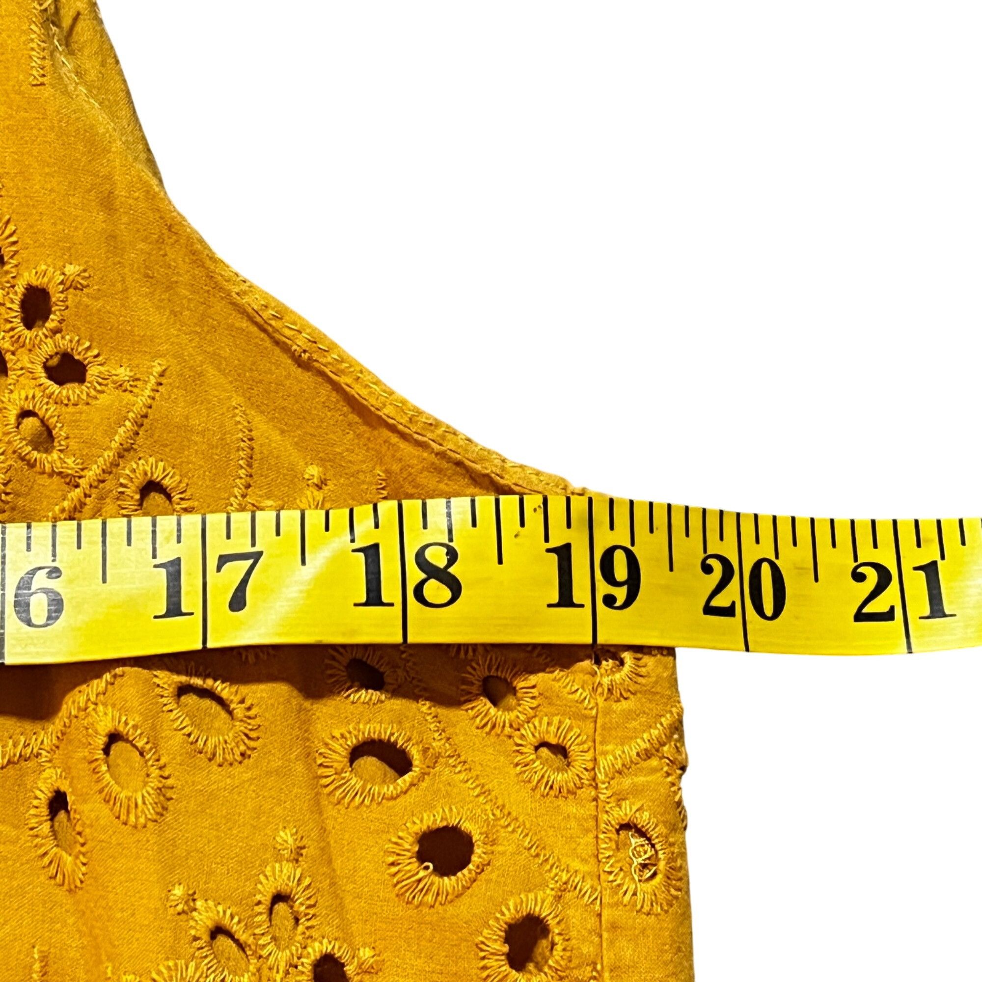 Other Dolan Woman's Yellow Eyelet Sleeveless Dress Scalloped Hem L Size L / US 10 / IT 46 - 9 Thumbnail