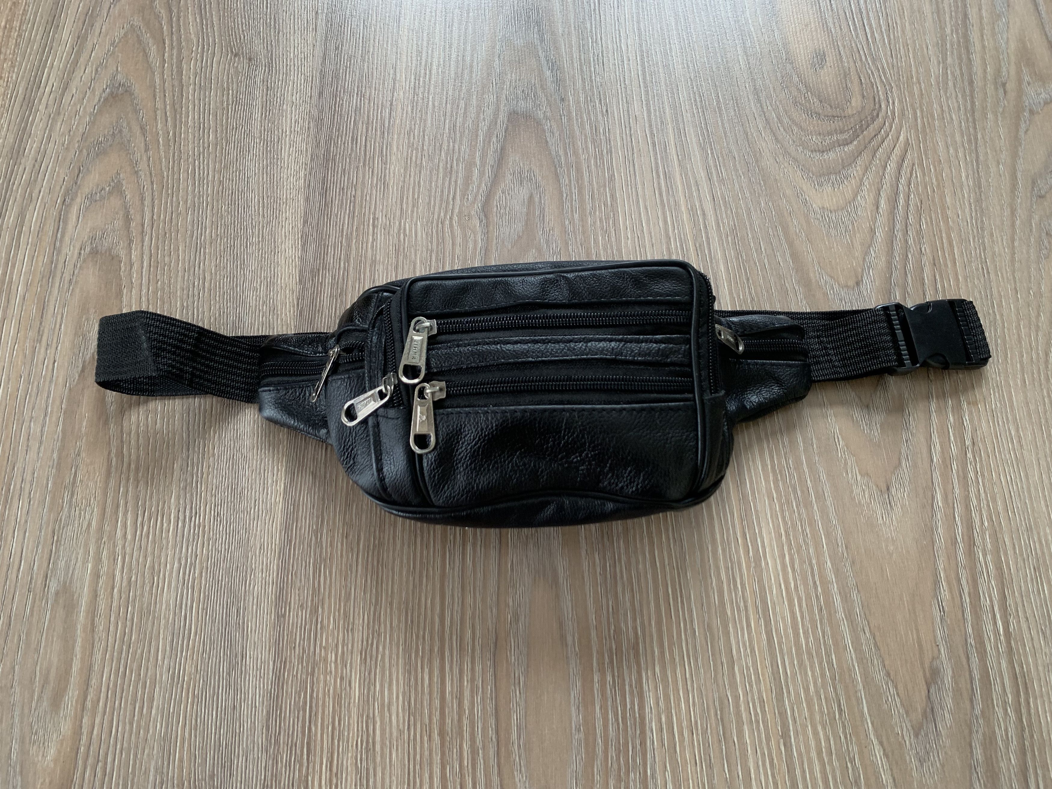 Handmade Black Leather Waist Bag Size ONE SIZE - 2 Thumbnail