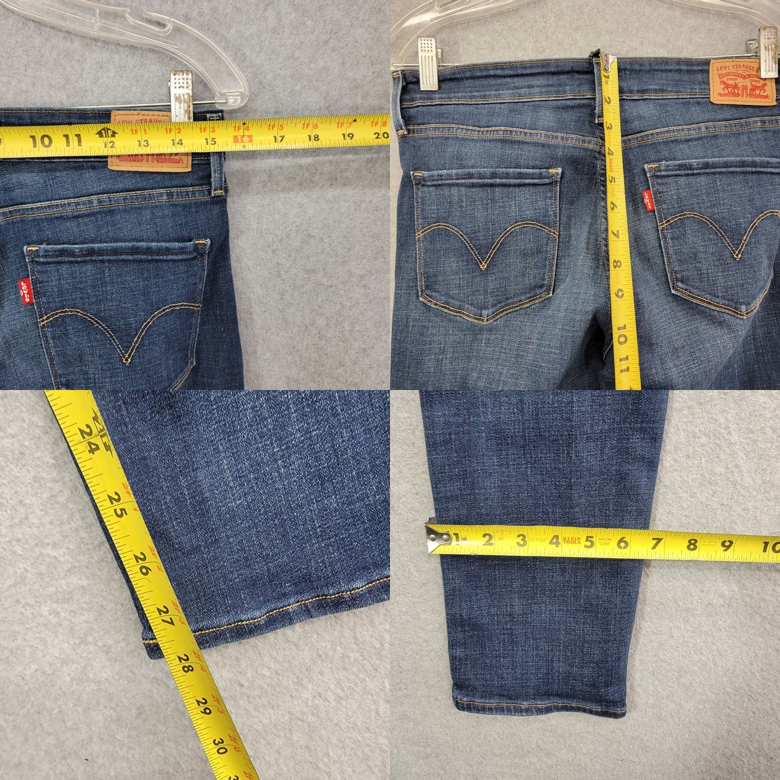 Levi's Levi's Mid Rise Skinny 10 Denim Jeans Womens 30x30 Blue, Regular, 30 in Inseam, Size 10, Jeans, Denim, 1116H, Pretty Action Size 32" / US 10 / IT 46 - 8 Thumbnail