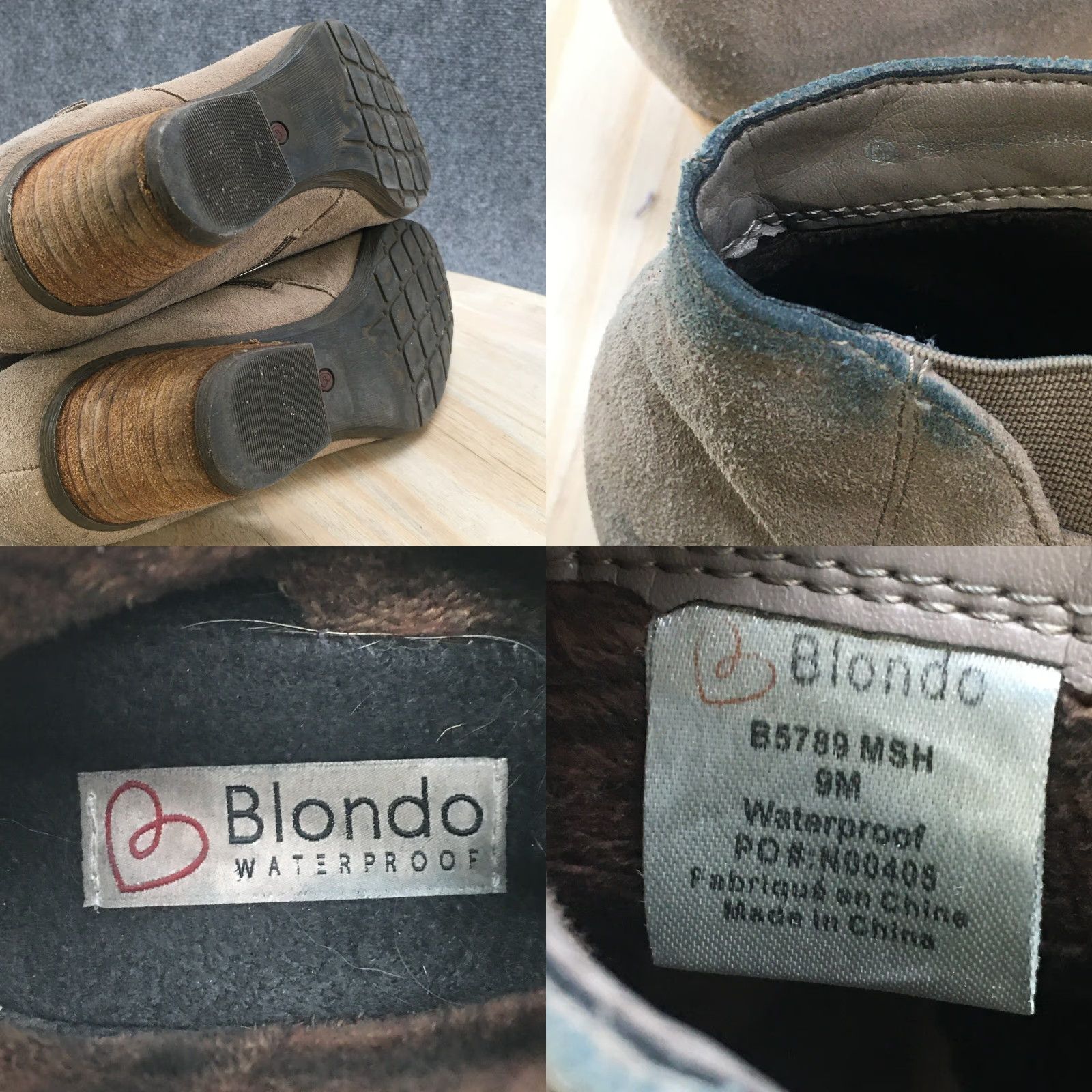 Blondo Blondo Waterproof Boots Womens 9 M Ankle Booties Tan Suede Casual Side Zip B5789 Size US 9 / IT 39 - 8 Thumbnail