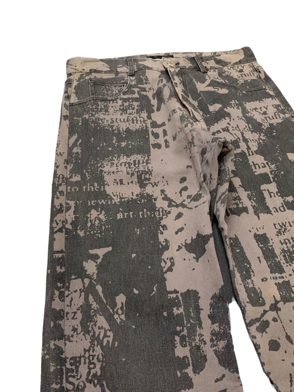 In The Attic × Junya Watanabe In The Attic Japan Trompe L’oeil Poems Loose Denim Pants Size US 30 / EU 46 - 5 Thumbnail