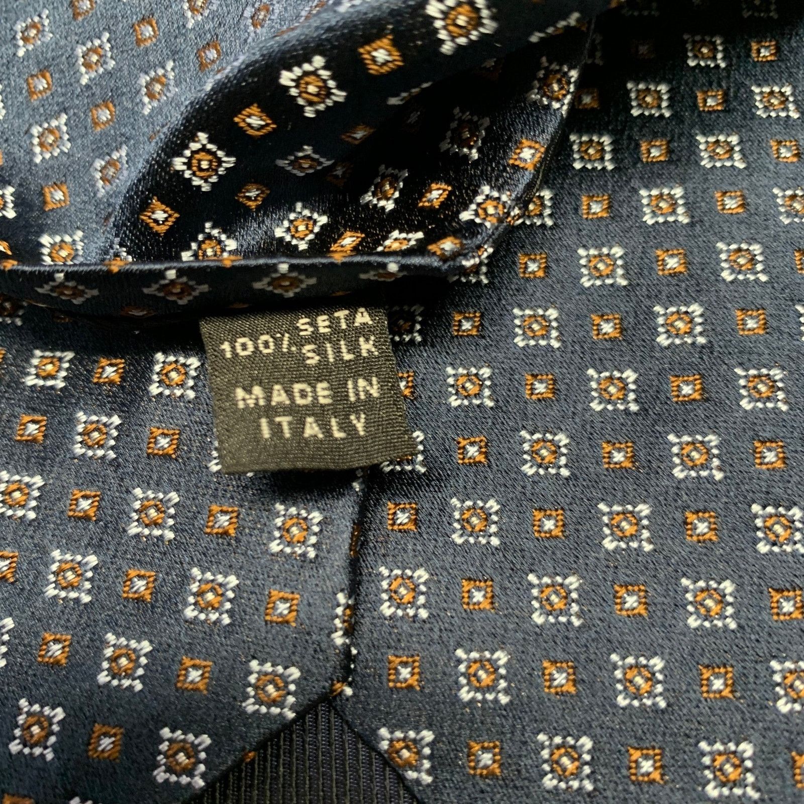 Other BORRELLI Blue Brown Squares Silk Tie Size ONE SIZE - 3 Thumbnail