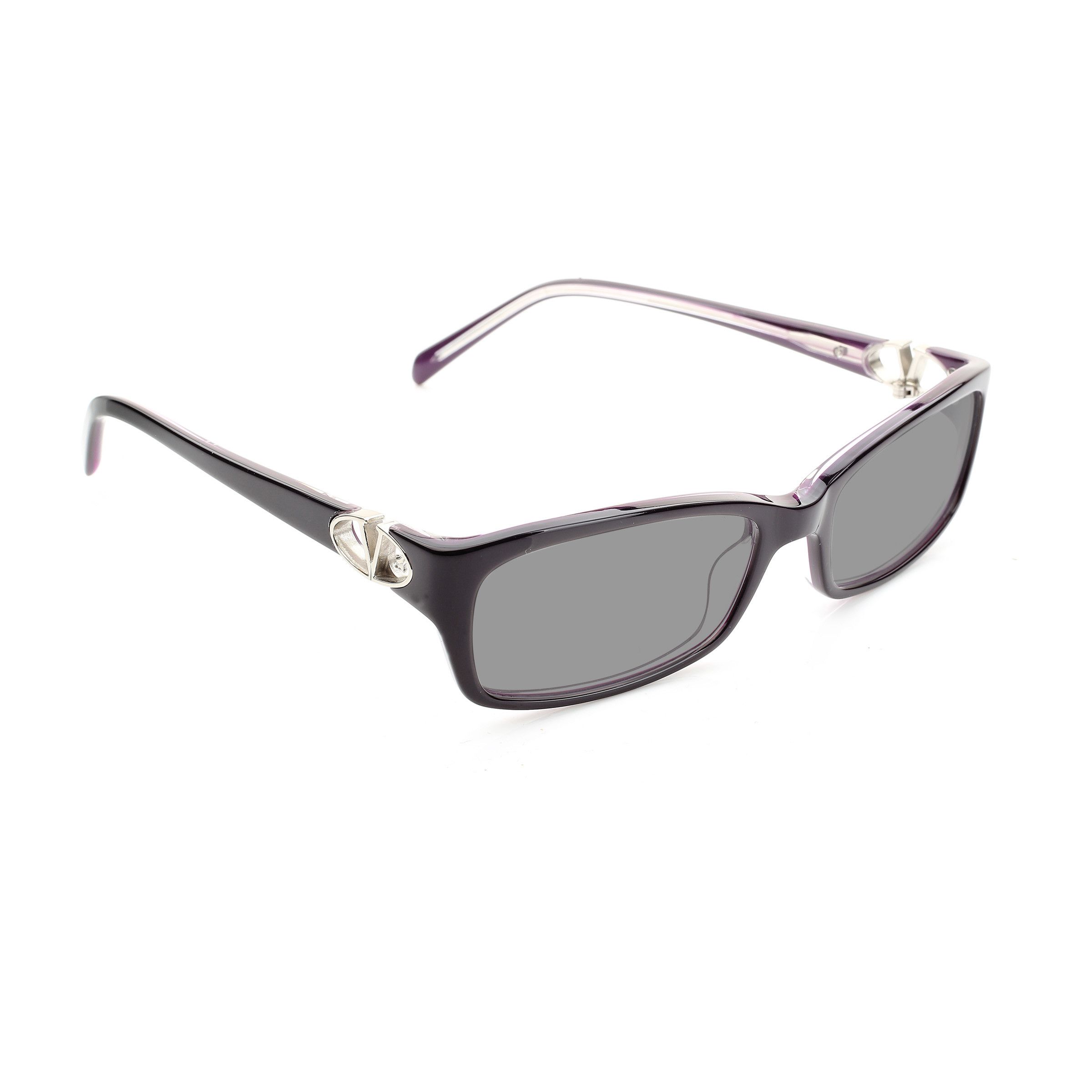 Valentino Valentino '00s Signature Dark Purple Plastic Sunglasses Size ONE SIZE - 1 Thumbnail