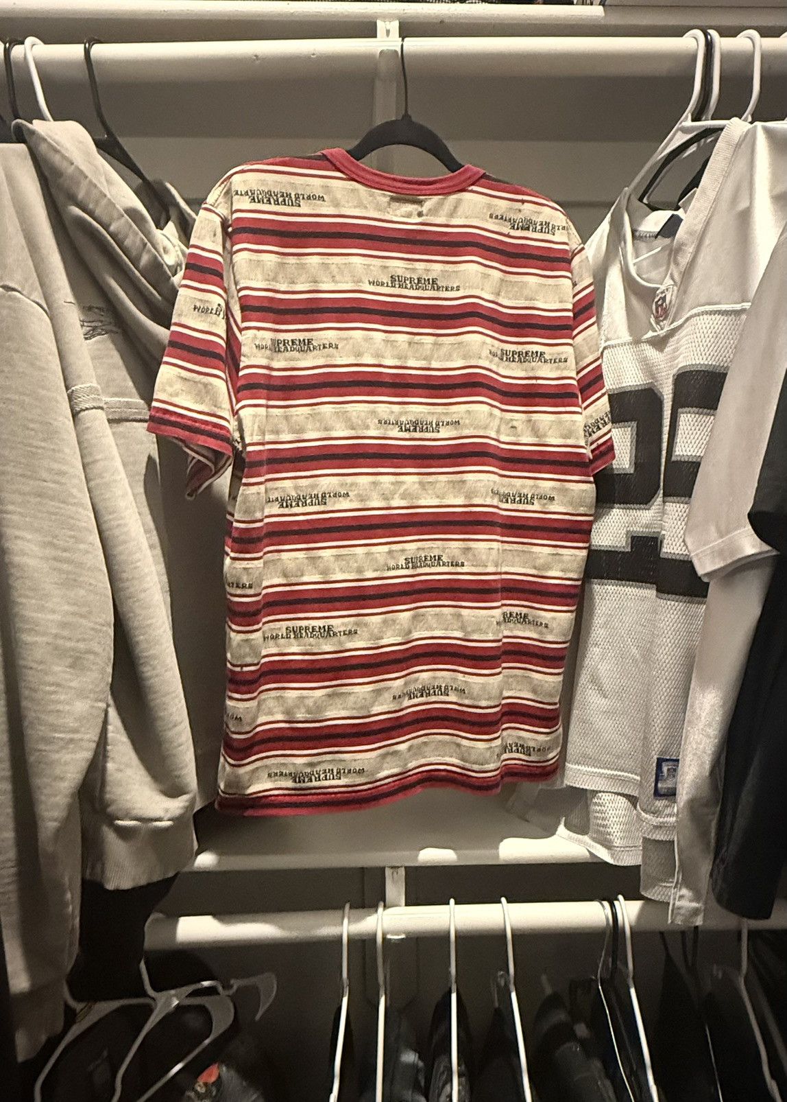 Supreme SUPREME WORLD HEADQUARTERS STRIPED T-SHIRT Size US L / EU 52-54 / 3 - 2 Thumbnail