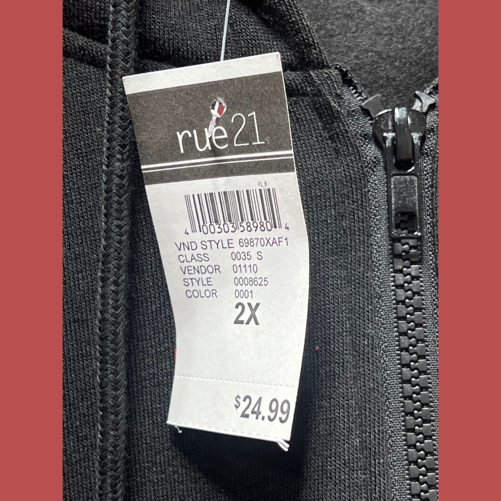 rue21 Rue 21 - Women's Long Sleeve Hooded Sweatshirt - Black - 2X Size XXL / US 16-18 / IT 52-54 - 8 Thumbnail
