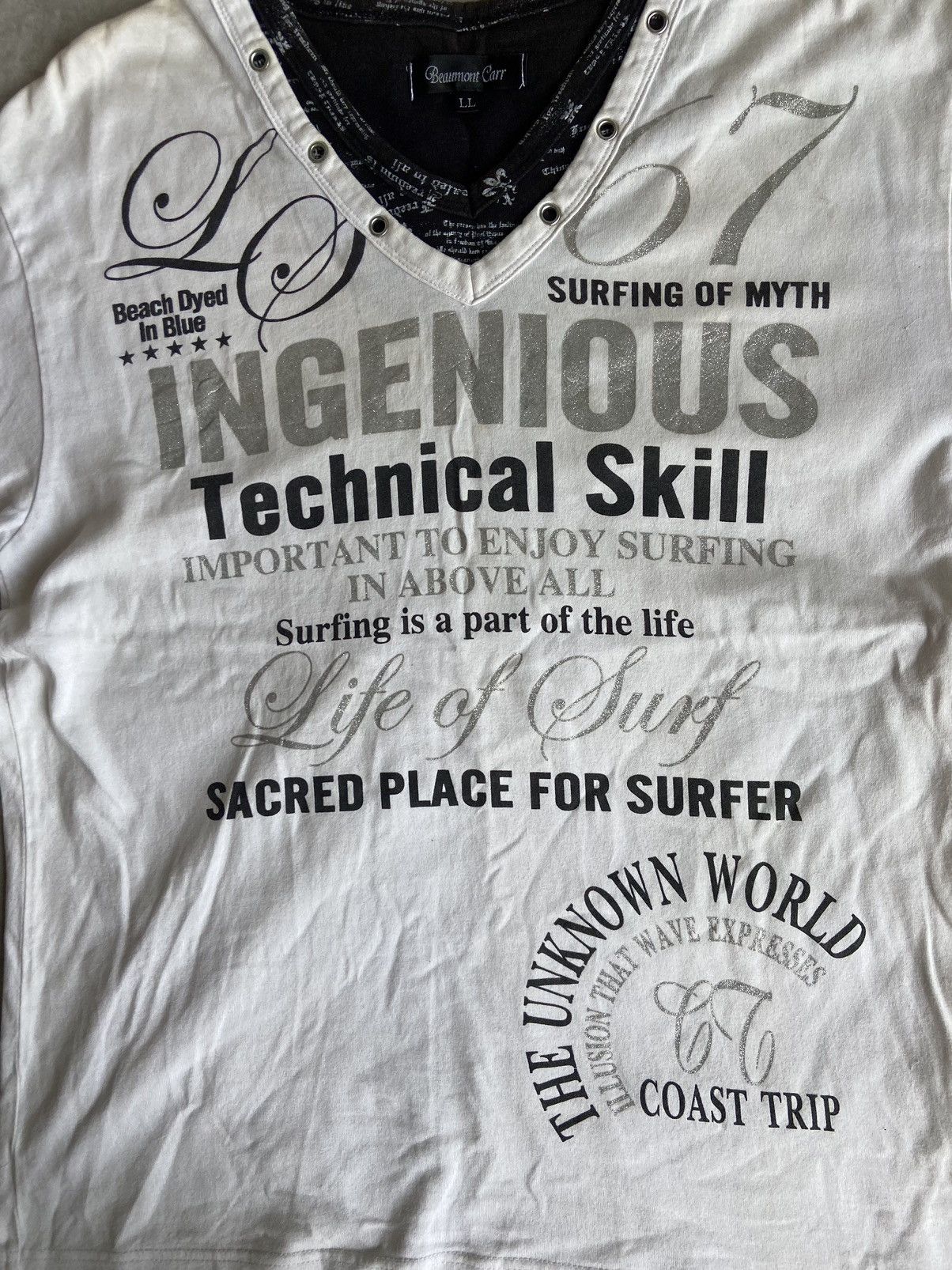 If Six Was Nine × Japanese Brand × Le Grande Bleu (L.G.B.) Beaumont Carr Poem Tshirt Size US L / EU 52-54 / 3 - 2 Thumbnail