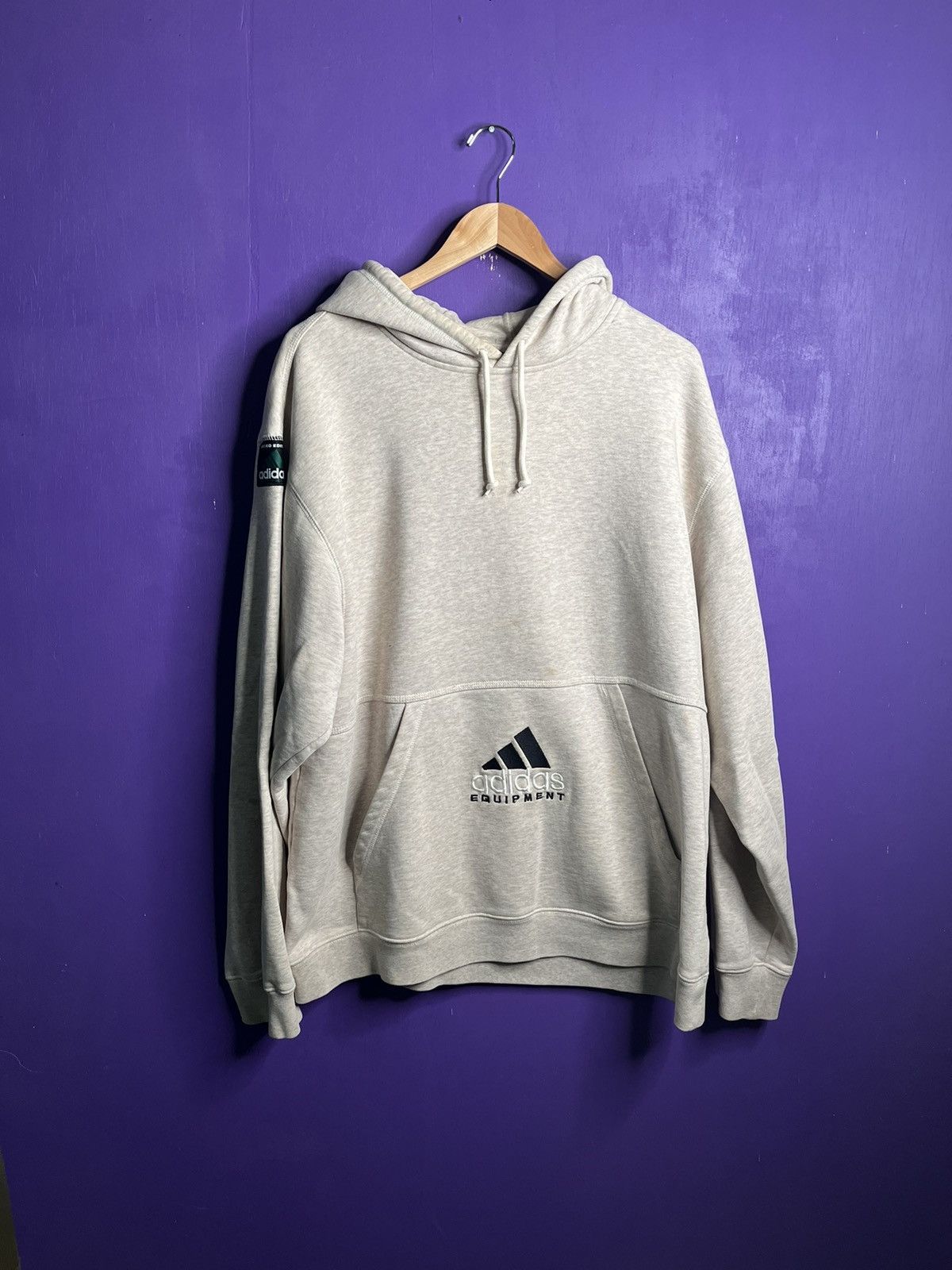 Adidas × Vintage Vintage 90s Adidas equipment logo hoodie Size US XL / EU 56 / 4 - 1 Thumbnail