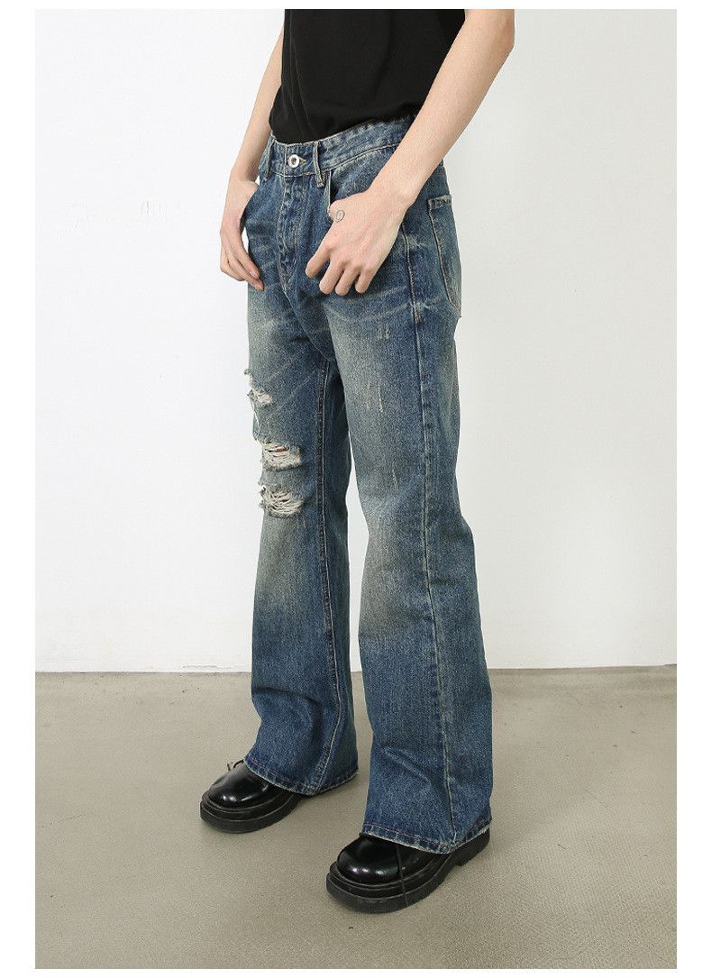Japanese Brand Japanese retro loose straight-leg ripped flared jeans Size US 32 / EU 48 - 4 Thumbnail