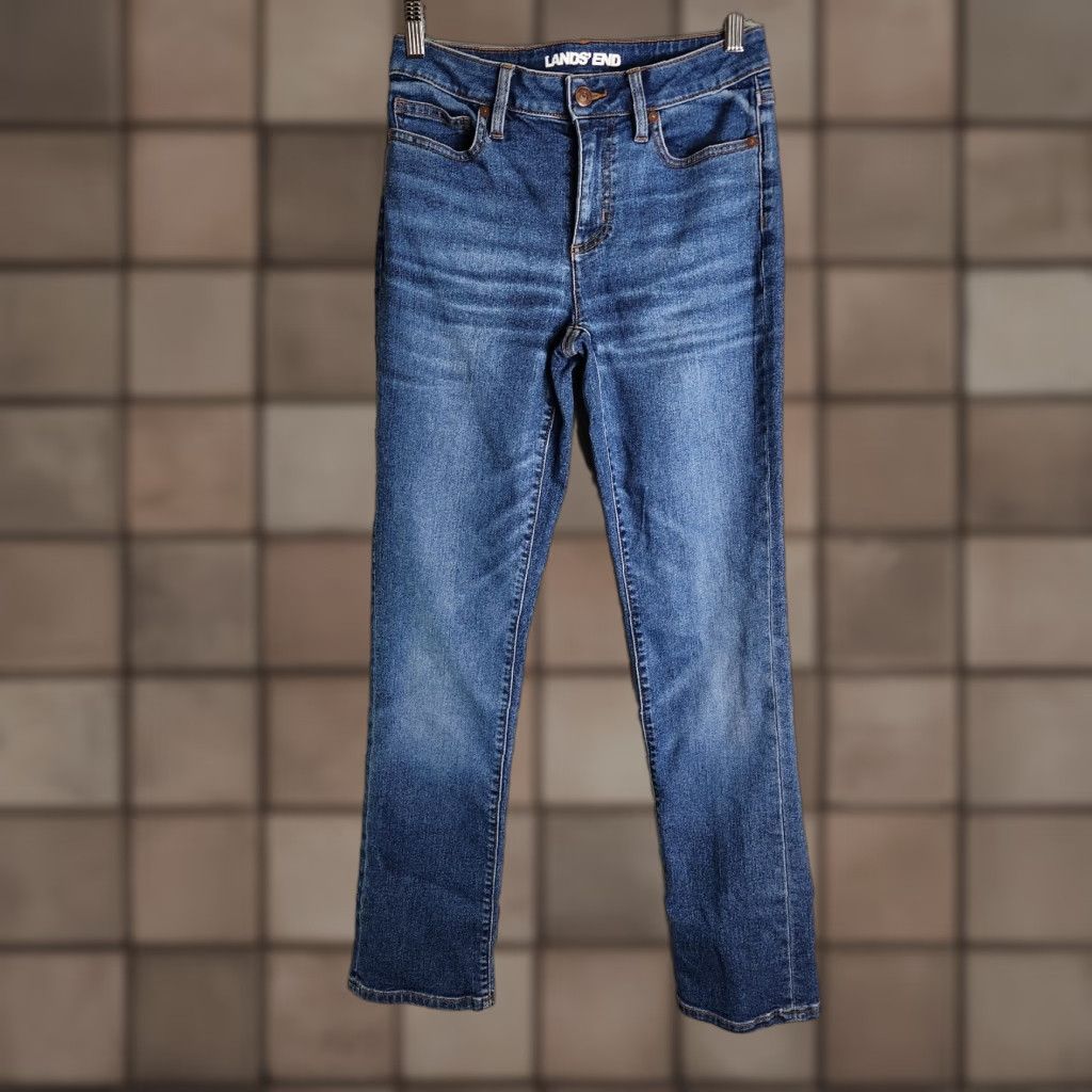 Lands' End Lands' End Womens Recover Mid Rise Straight Leg Jeans-Size 4 Blue Size 27" / US 4 / IT 40 - 1 Thumbnail