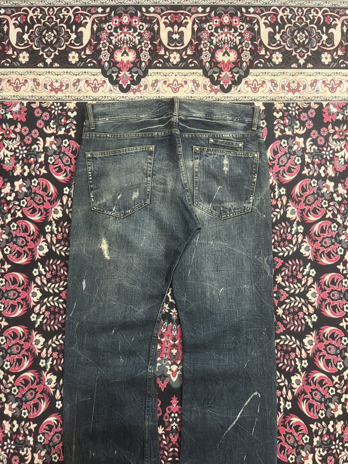 Tornado Mart Vintage Japanese Agate Distress Paint Splattered Flare Jeans Size US 34 / EU 50 - 5 Thumbnail