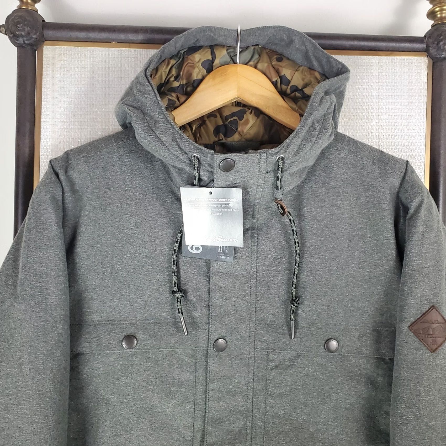 Eddie Bauer Eddie Bauer WeatherEdge 650 Down Hooded Jacket Mens XL Camouflage Green Waterproof Windproof Winter Coat Hooded Full Zip Front Pockets 650 Goose Down Size US XL / EU 56 / 4 - 3 Thumbnail
