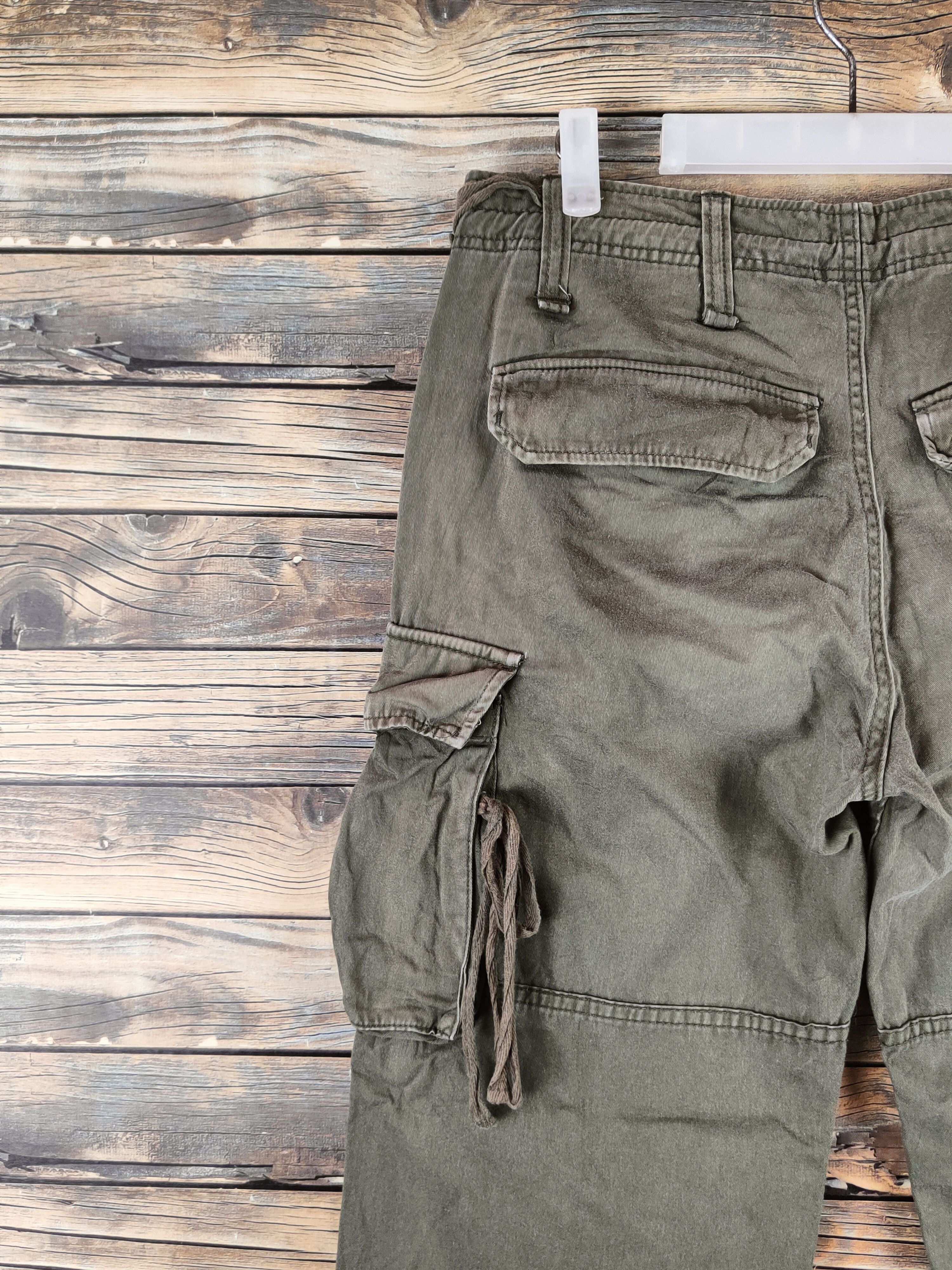 Japanese Brand DL Browny Olive Multipocket Cargo Pants #46-362 Size US 31 - 8 Thumbnail