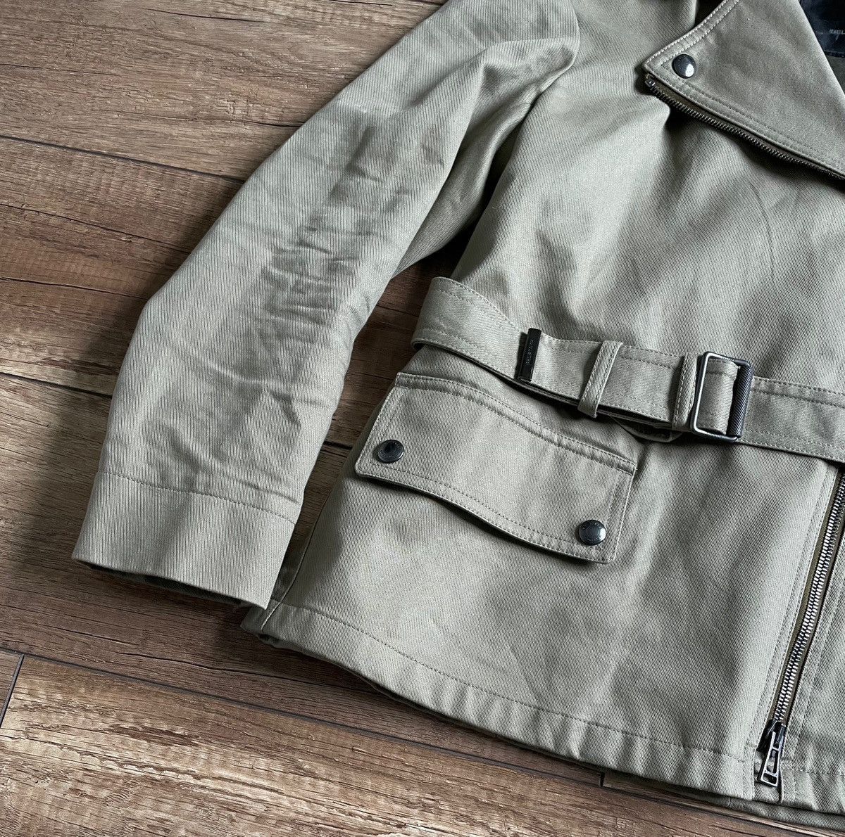Belstaff Belstaff Women's Olive Asymmetric Biker Cotton Jacket Size S / US 4 / IT 40 - 3 Thumbnail