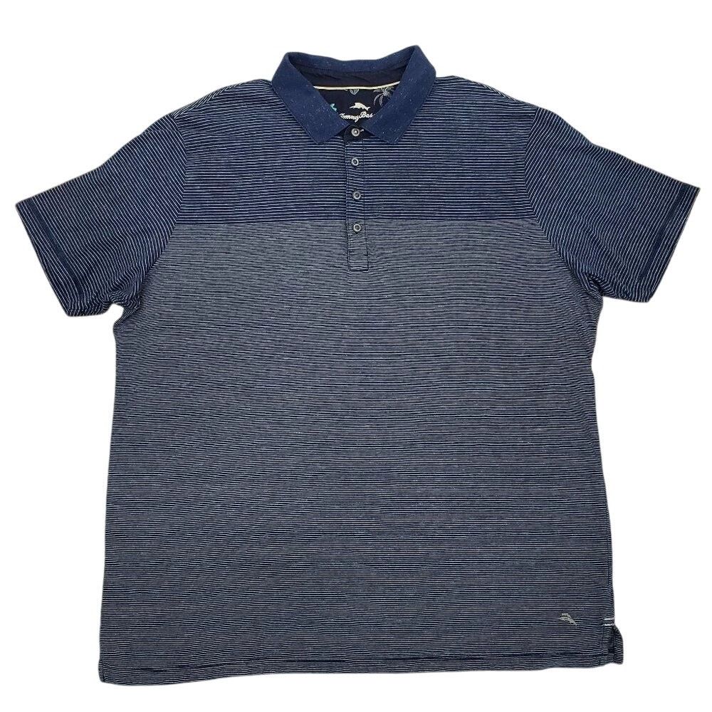 Tommy Bahama Tommy Bahama Polo Shirt Caribbean Navy Blue Tonal Striped XL Size US XL / EU 56 / 4 - 3 Thumbnail