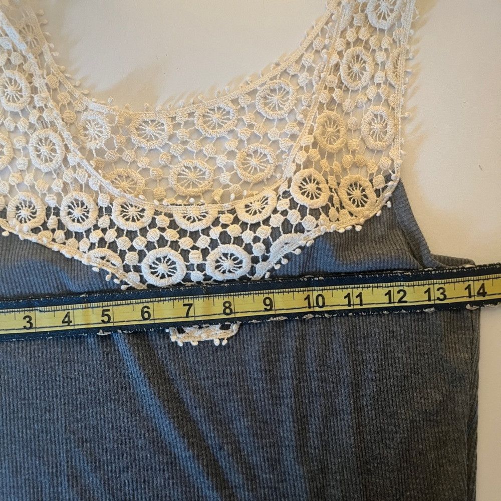 Anthropologie Anthropologie a’reve Gray White Tank Top Lace Medium Size M / US 6-8 / IT 42-44 - 6 Thumbnail