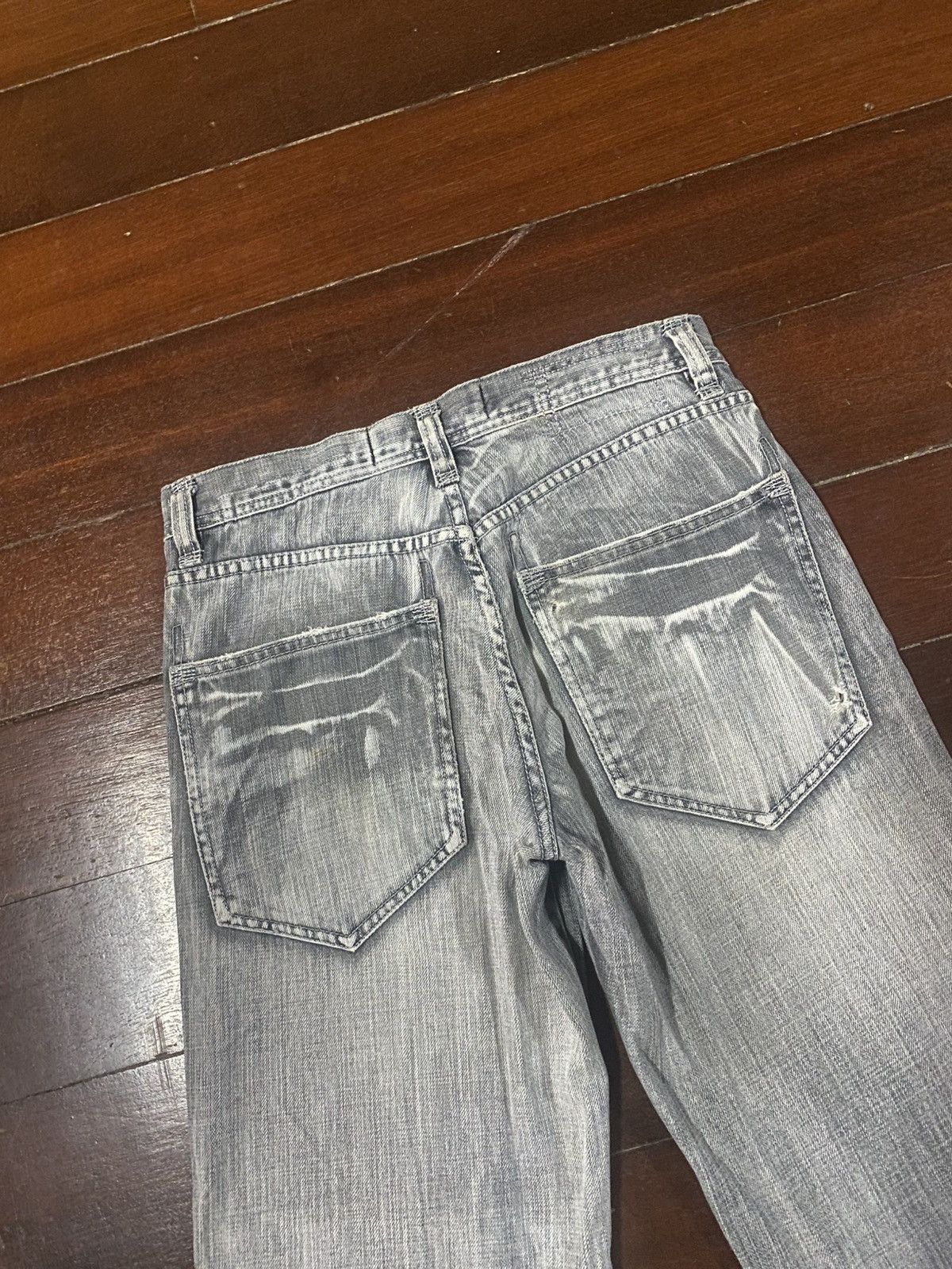 If Six Was Nine Flare Jeans netmen Clawmark Distress Faded Denim Size US 30 / EU 46 - 13 Thumbnail