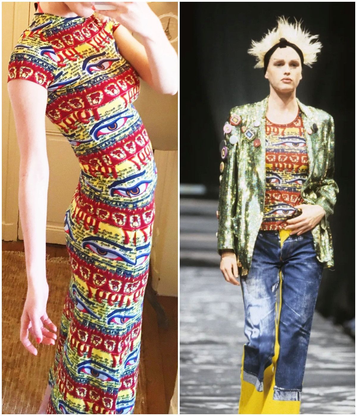 Jean Paul Gaultier Jean Paul Gaultier JPG Tibet Tibetan 1997 Buddha Eyes Dress Size S / US 4 / IT 40 - 1 Thumbnail