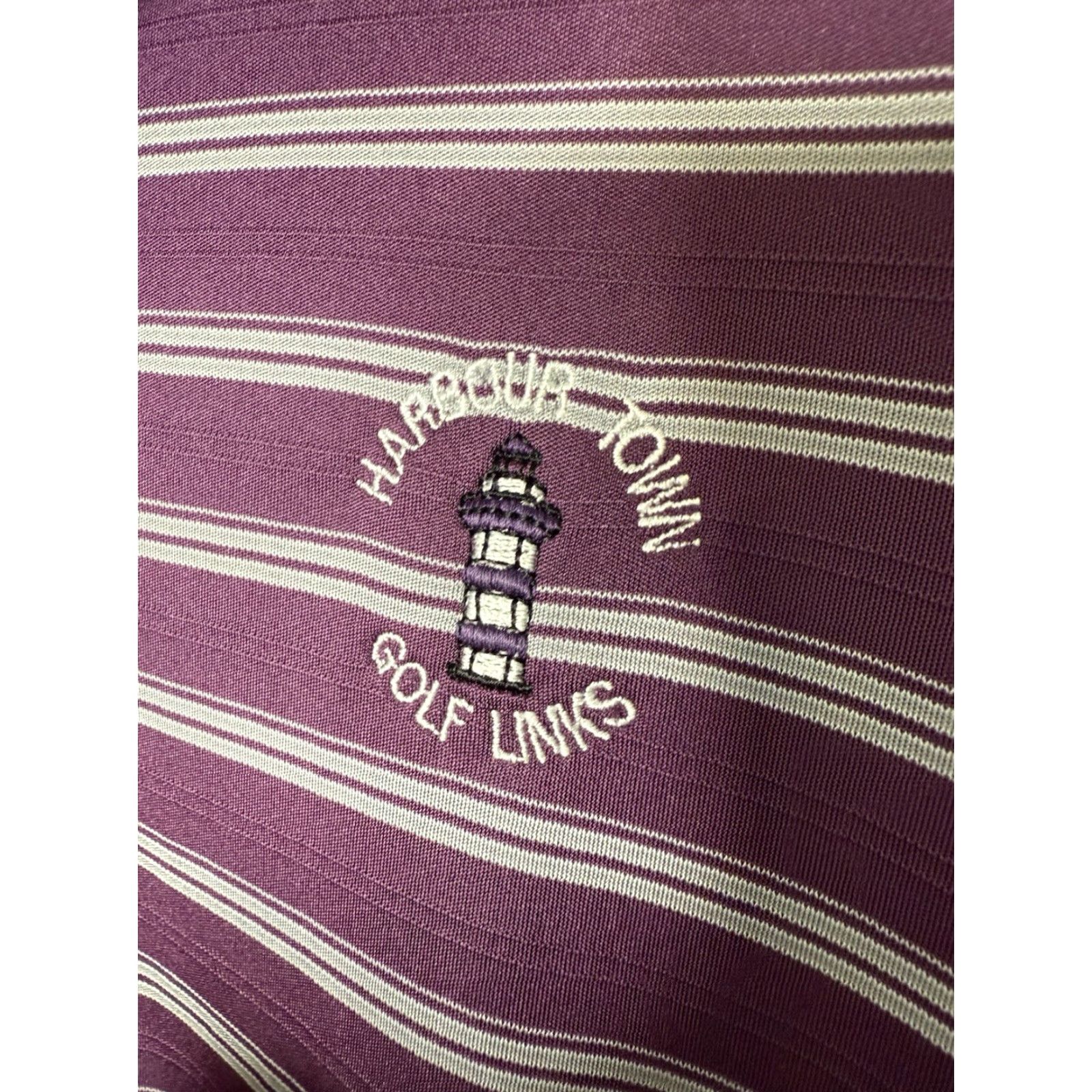 Vintage Greg Norman Polo Shirt Mens L Golf Logo Purple Striped Harbor Town Size US L / EU 52-54 / 3 - 3 Thumbnail