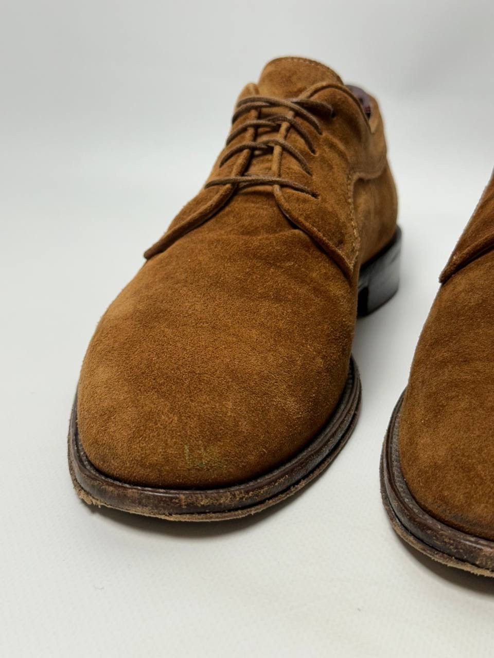 Corvari Brown Suede HandMade Italy Oxford Dress Shoes