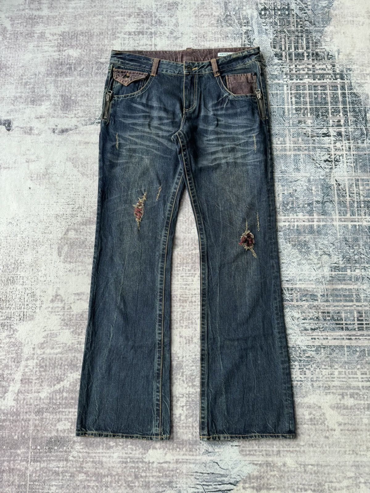 image of If Six Was Nine x Le Grande Bleu L G B Vintage Semantic Design Tactical Flared Denim / Tornado Mart