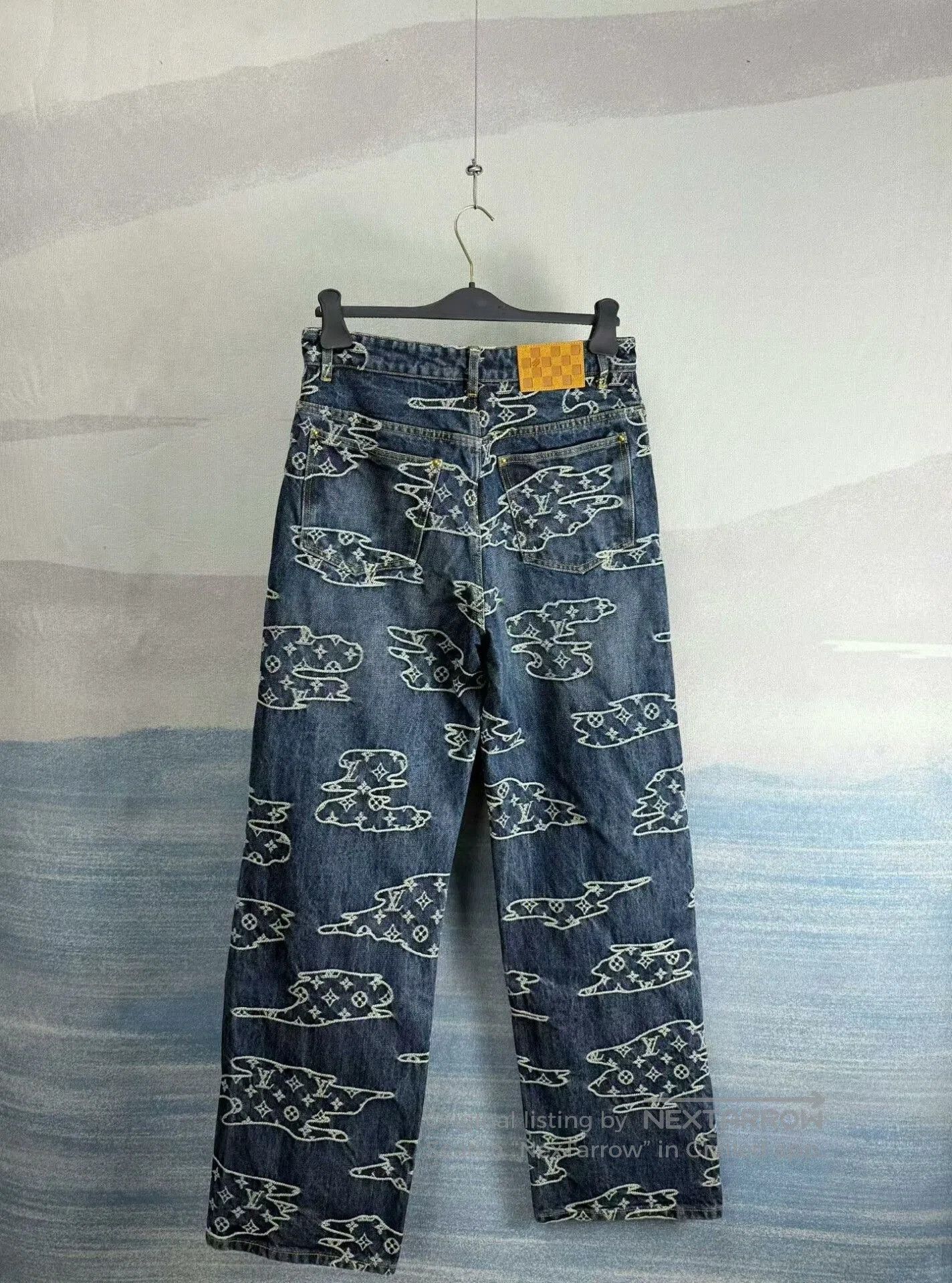 Louis Vuitton louis vuitton nigo printed denim pants. Size US 30 / EU 46 - 3 Thumbnail