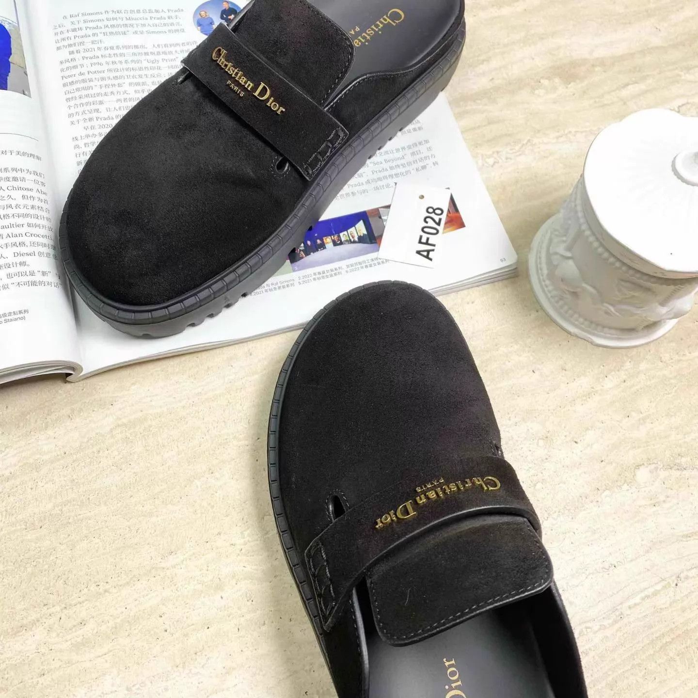 Dior Dior Boy Black Leather Mule Slippers 36D Size US 5.5 / IT 35.5 - 3 Thumbnail