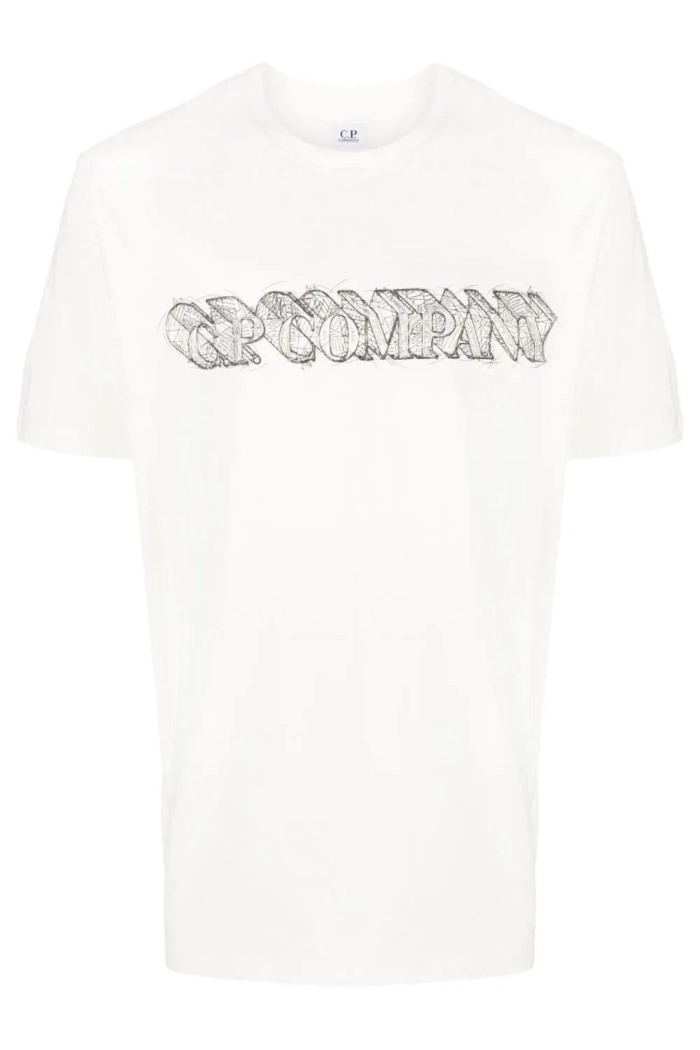 C.P. Company o1y1224 Logo Crewneck T-Shirt in White Size US XL / EU 56 / 4 - 1 Thumbnail