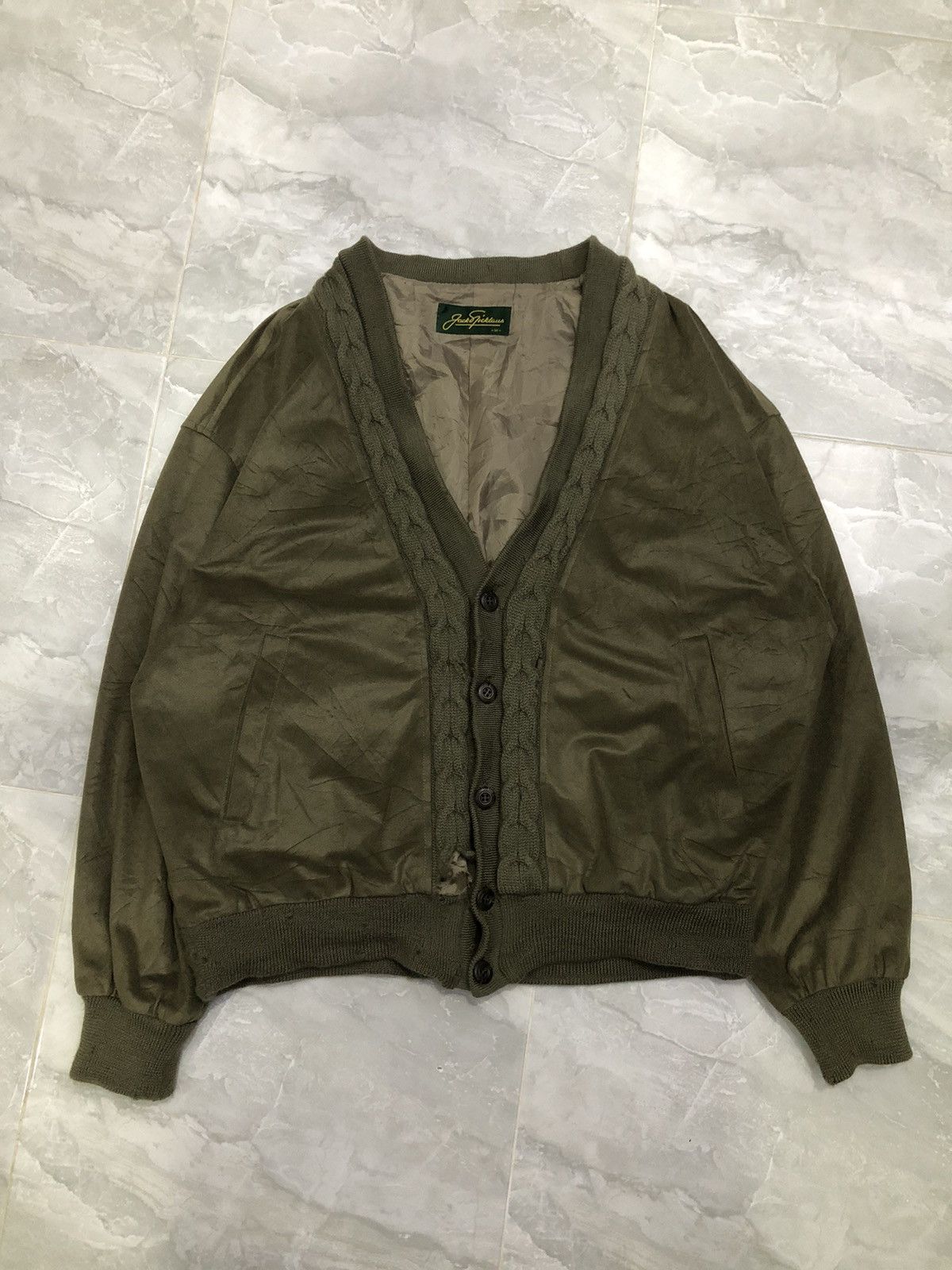 Vintage Vintage Jack Nicklaus Olive Cardigan Jacket Size US M / EU 48-50 / 2 - 1 Thumbnail