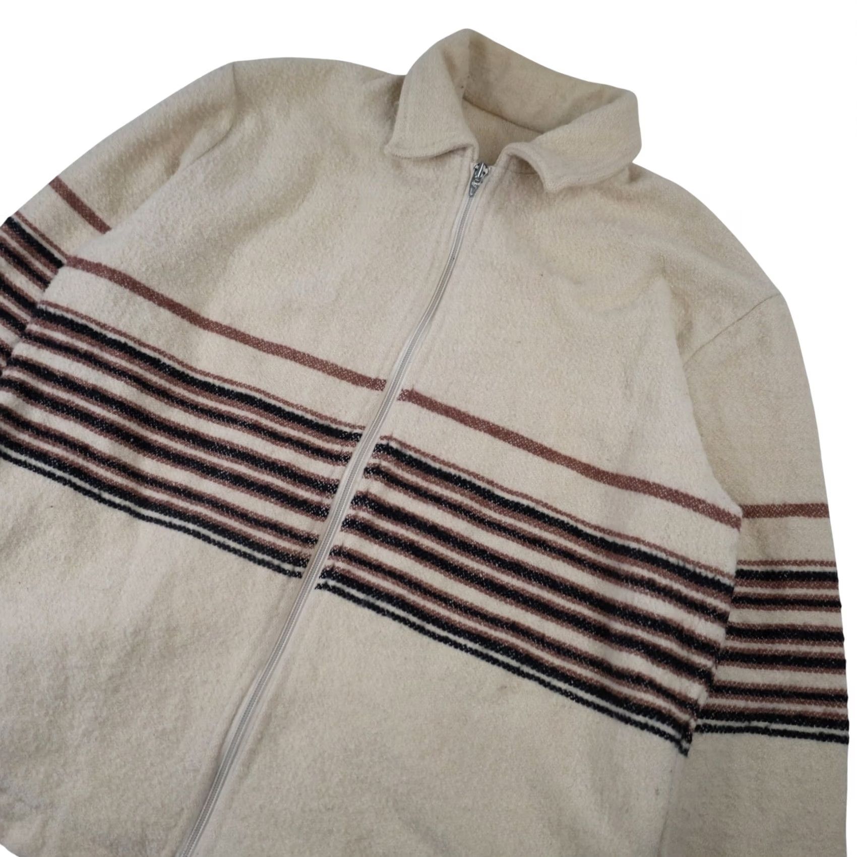 Vintage VINTAGE Coming Attractions Mens Jacket Striped Light Cream 9/10 Medium M Size US M / EU 48-50 / 2 - 2 Thumbnail