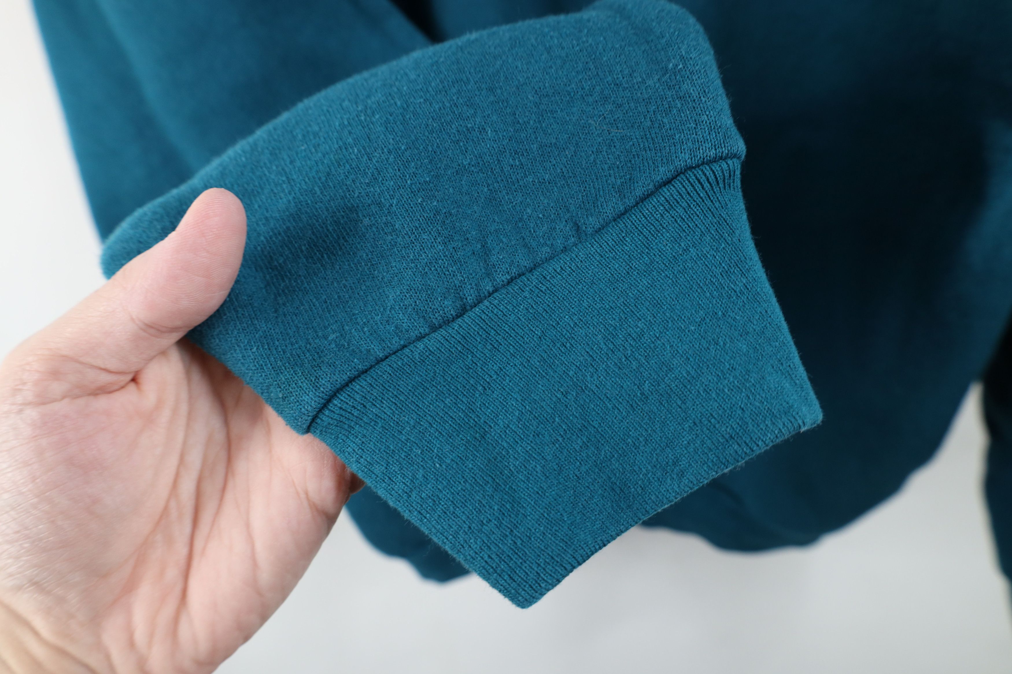 Vintage Vintage 90s Streetwear Heavy Crewneck Sweatshirt Teal USA Size XXL / US 16-18 / IT 52-54 - 9 Thumbnail