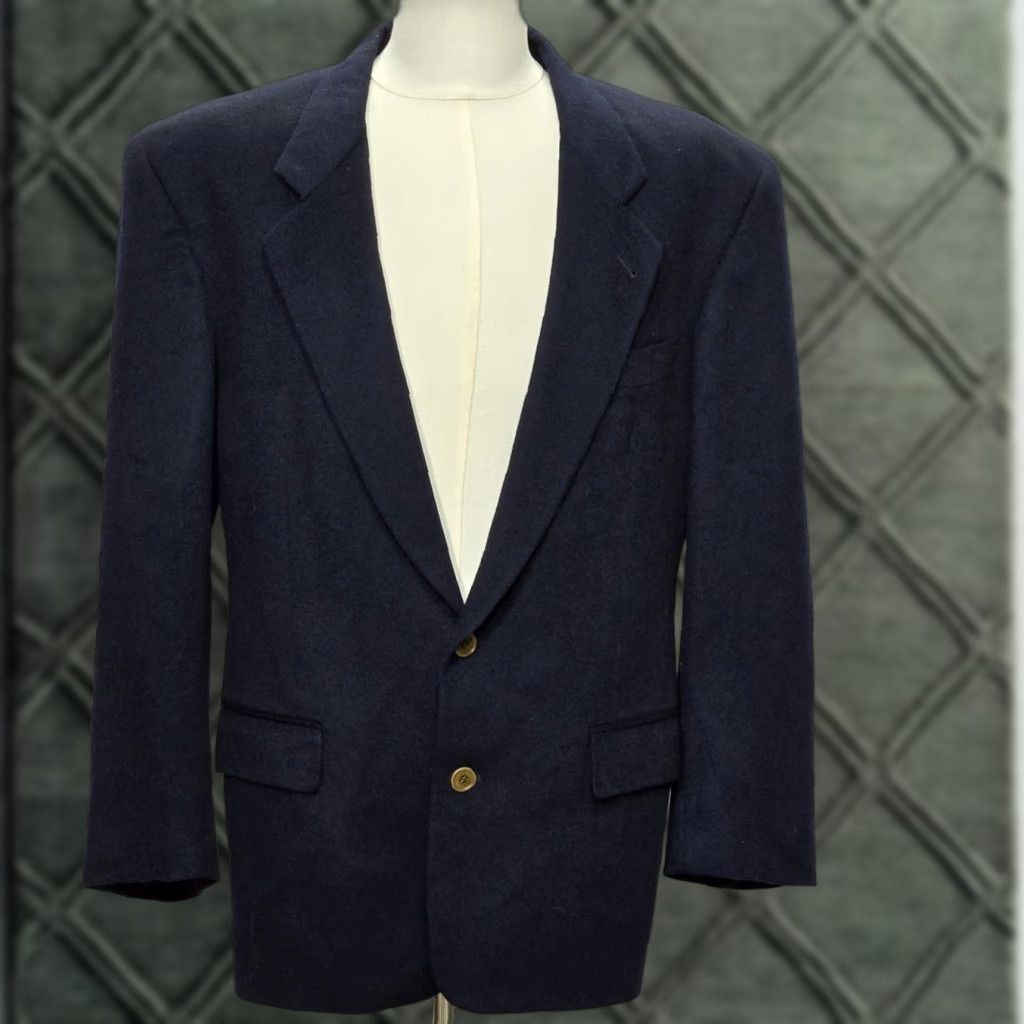 Hugo Boss VINTAGE Hugo Boss Blazer Mens 40R Navy Blue Wool Cashmere Loro Piana Corleone Jacket Size 50R - 1 Thumbnail