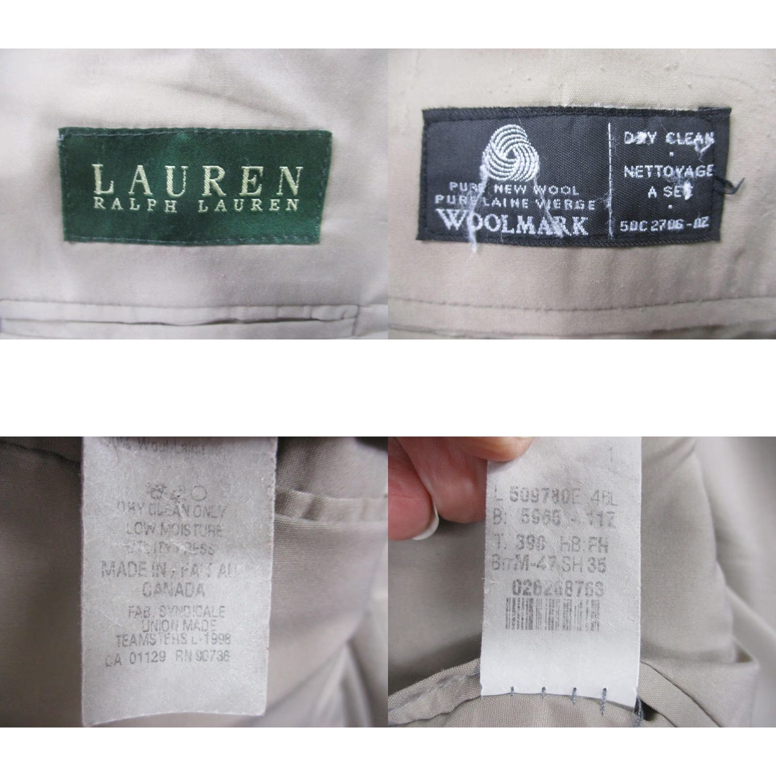 Ralph Lauren Lauren Ralph Lauren Blazer Mens 46 Long Brown Houndstooth Wool Sport Coat Jacket Size 46R - 8 Thumbnail
