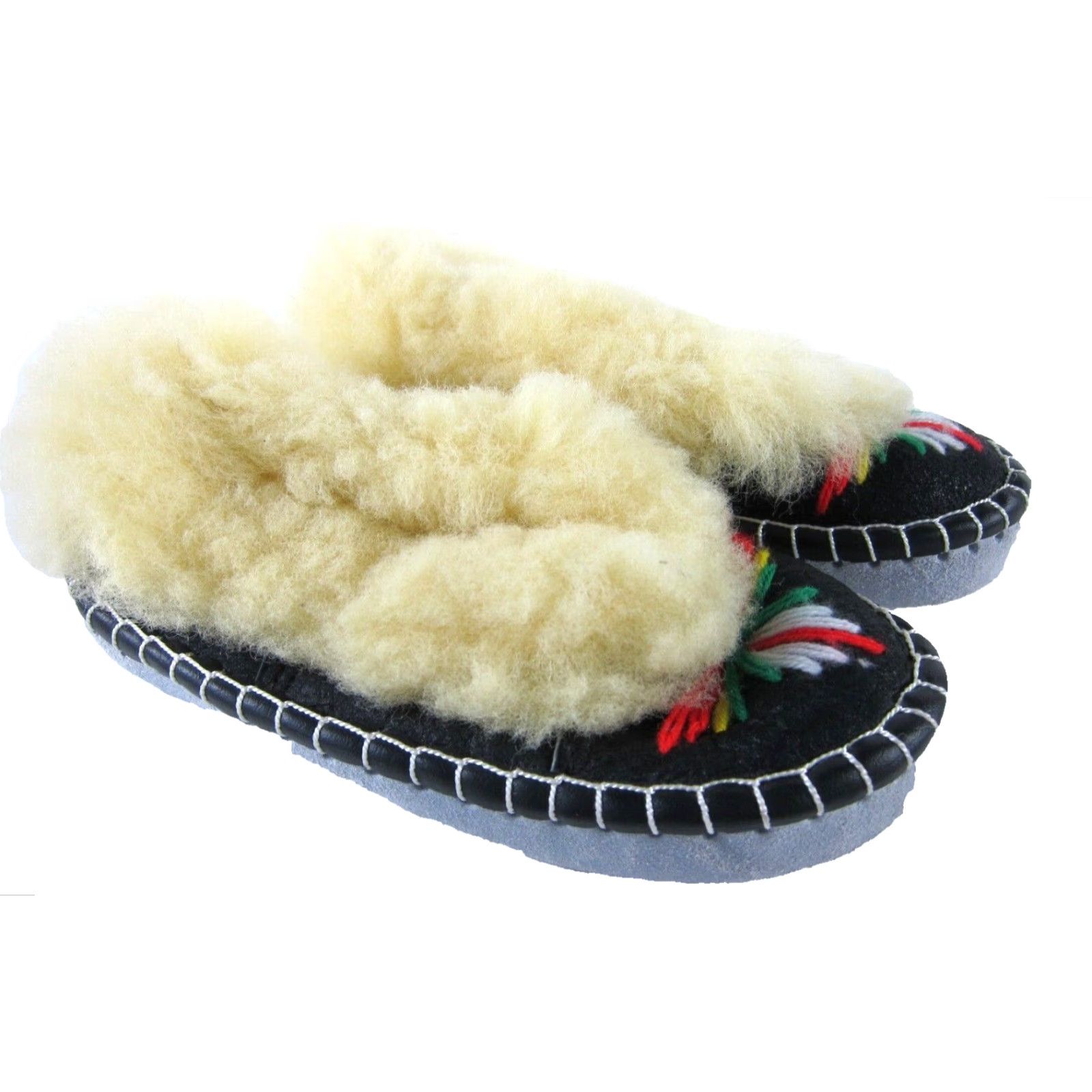 Vintage VINTAGE Handmade Black Leather Real Fur Lined Moccasin Shoe Women 6 Size 28" / US 6 / IT 42 - 3 Thumbnail