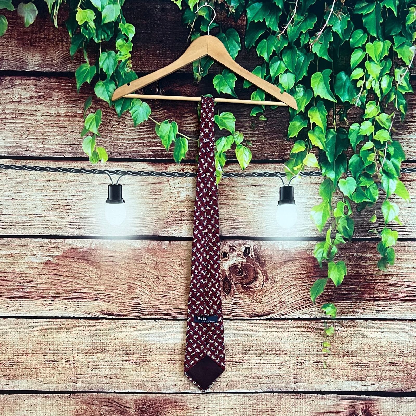 Polo Ralph Lauren Polo Ralph Lauren 100% Silk Neck Tie Handmade Paisley Red Size ONE SIZE - 4 Thumbnail