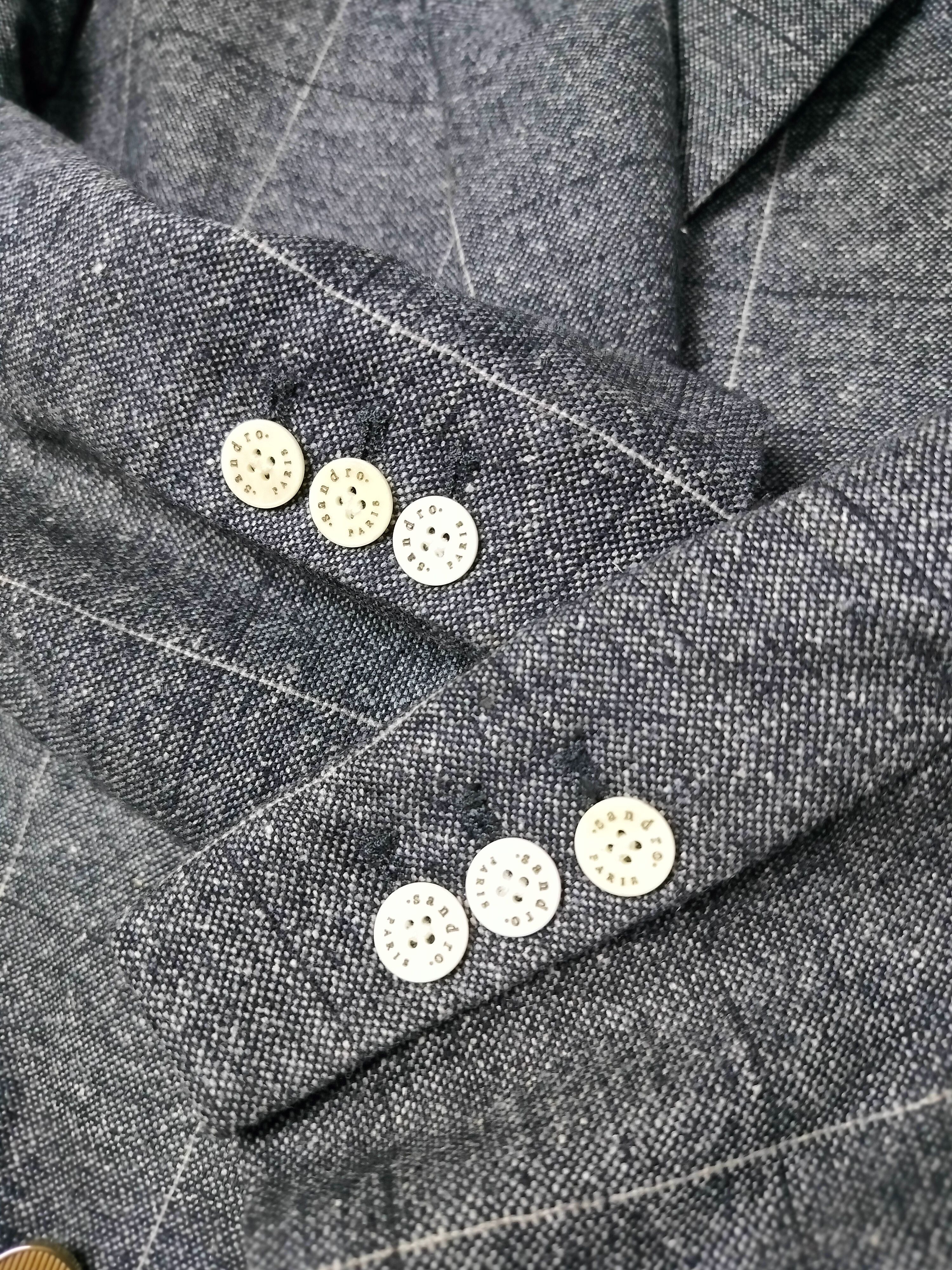 Sandro Sandro Paris Lani Checked Double-Breasted Blazer in Gray Size M / US 6-8 / IT 42-44 - 4 Thumbnail