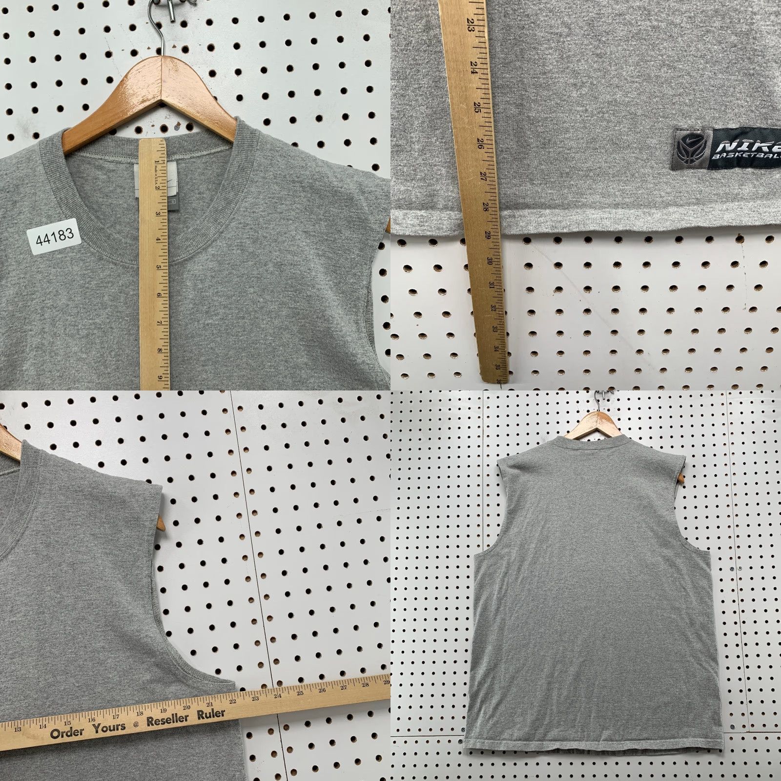 Nike VINTAGE Nike Center Swoosh Shirt Mens Large Gray Sleeveless Essentials Made USA Size US L / EU 52-54 / 3 - 8 Thumbnail
