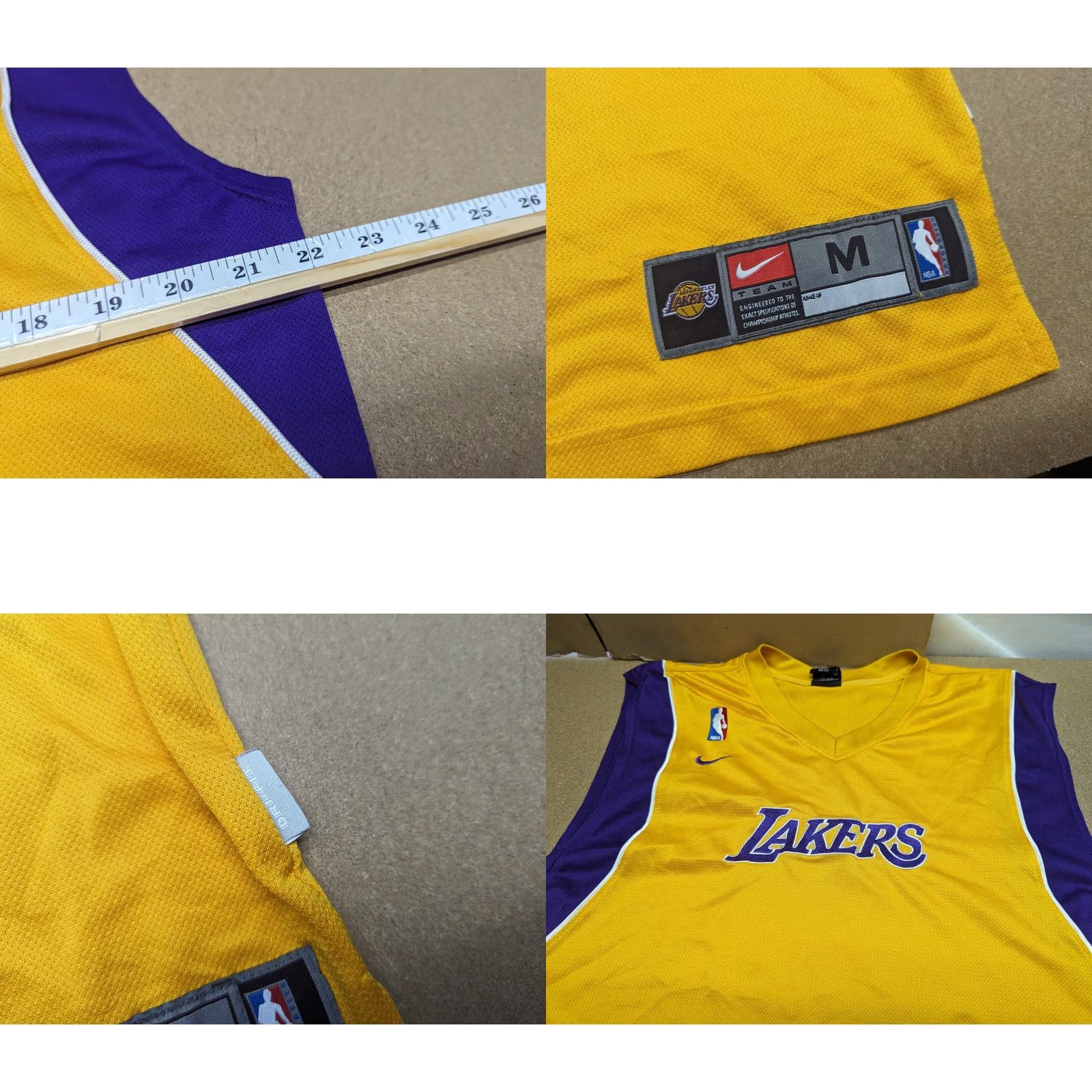Nike Nike Dri-Fit Lakers Jersey Shirt M Yellow Stitched 90s Men T-Shirt Sports Activewear Size US M / EU 48-50 / 2 - 9 Thumbnail