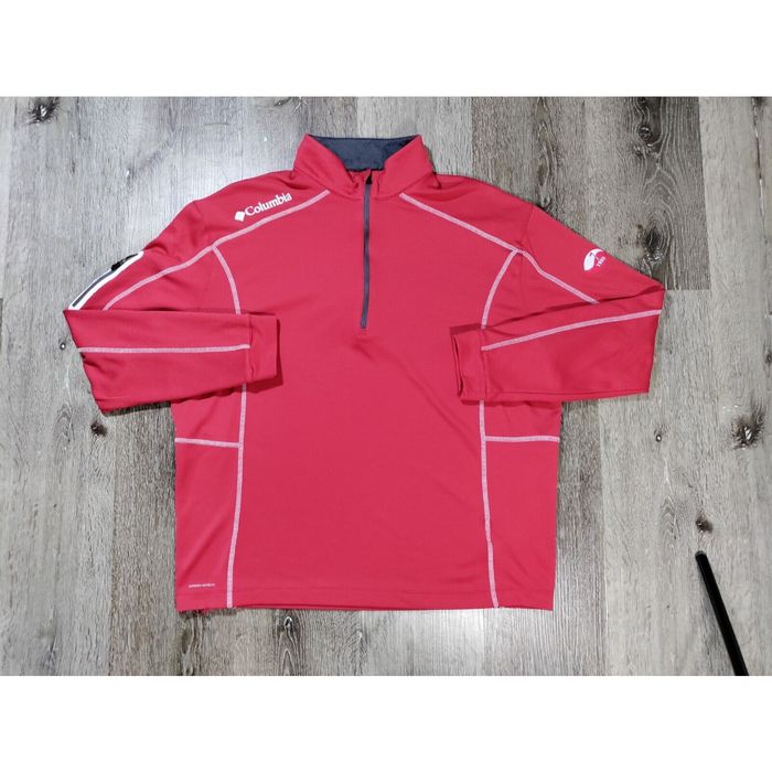 Columbia Columbia Golf Mens Windshirt Long Sleeve Omni Wick 1/4 Zip