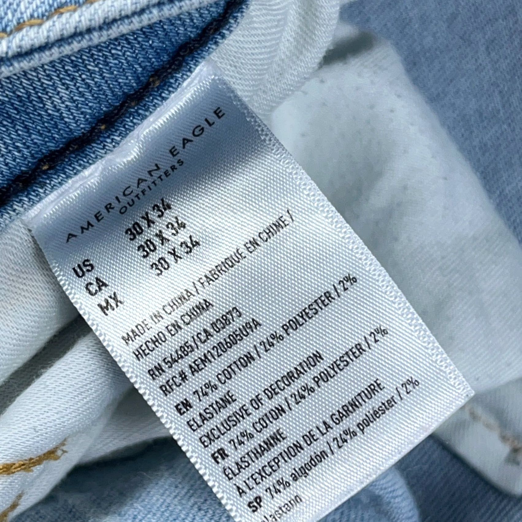 American Eagle Outfitters American Eagle Outfitters Jeans Men 30x34 Athletic Skinny Light Wash Distressed 5-Pocket Denim Blue(Size 30) Mens Size US 30 / EU 46 - 4 Thumbnail