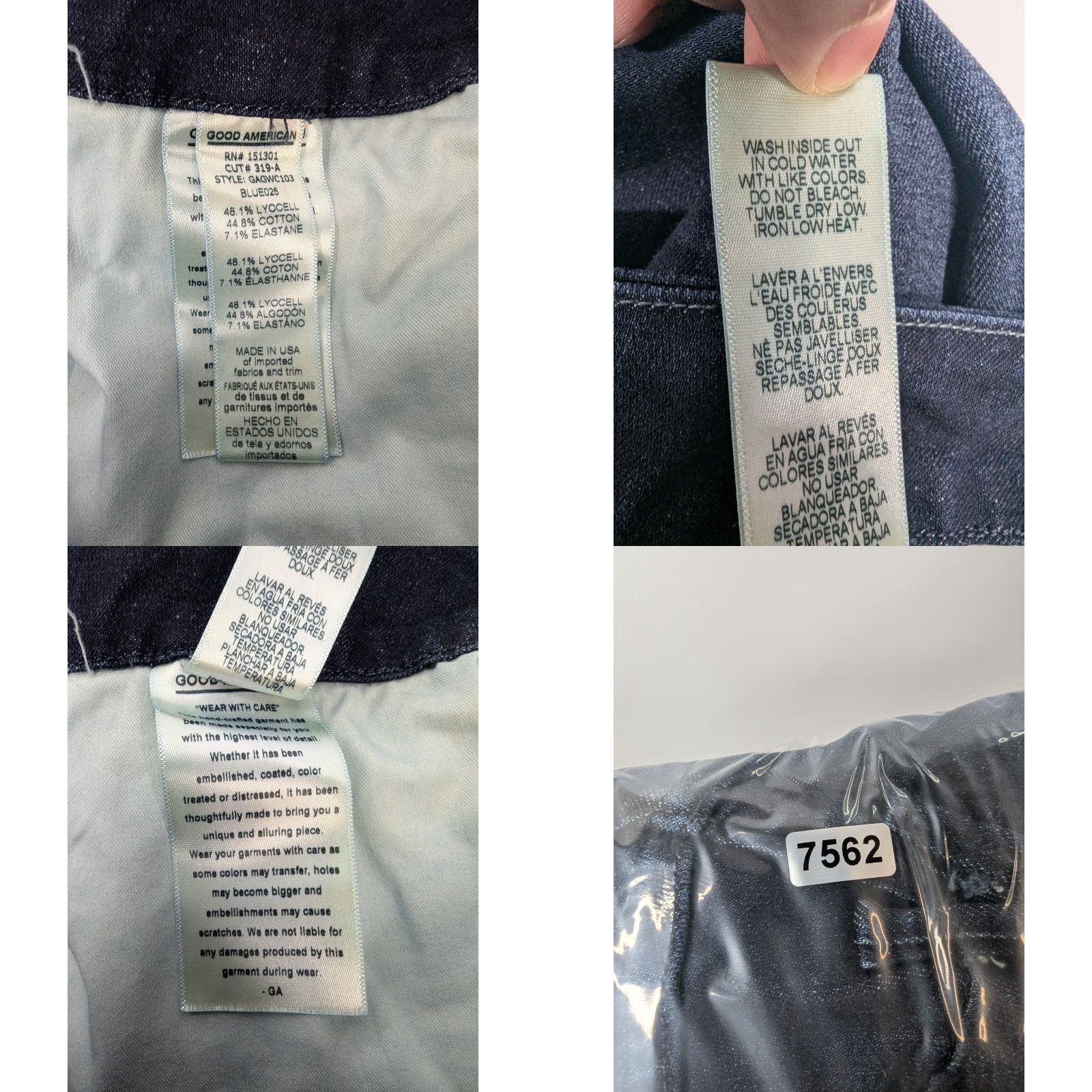 Good American Good American Dark Wash Good Waist High Rise Stretch Denim Jeans Sz 22 GAGWC103 Size 40" / US 18 - 9 Thumbnail