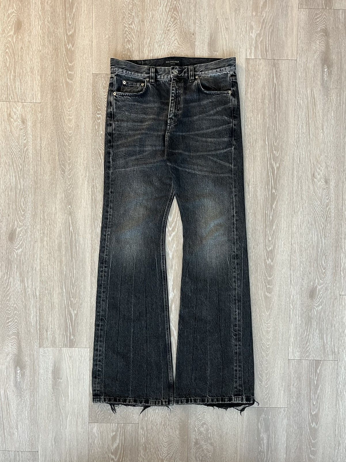 Balenciaga FW22 Lost Tape Grey Flared Denim Size US 32 / EU 48 - 2 Thumbnail