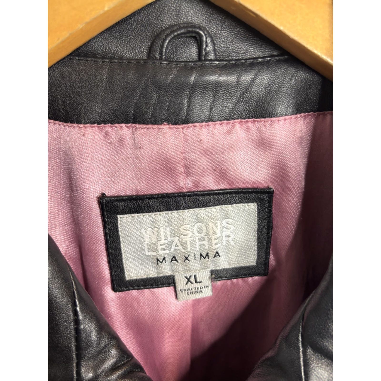 Vintage Wilsons Leather Jacket Womens XL Black Maxima Full Zip Pockets Moto Biker Style Size XL / US 12-14 / IT 48-50 - 4 Thumbnail