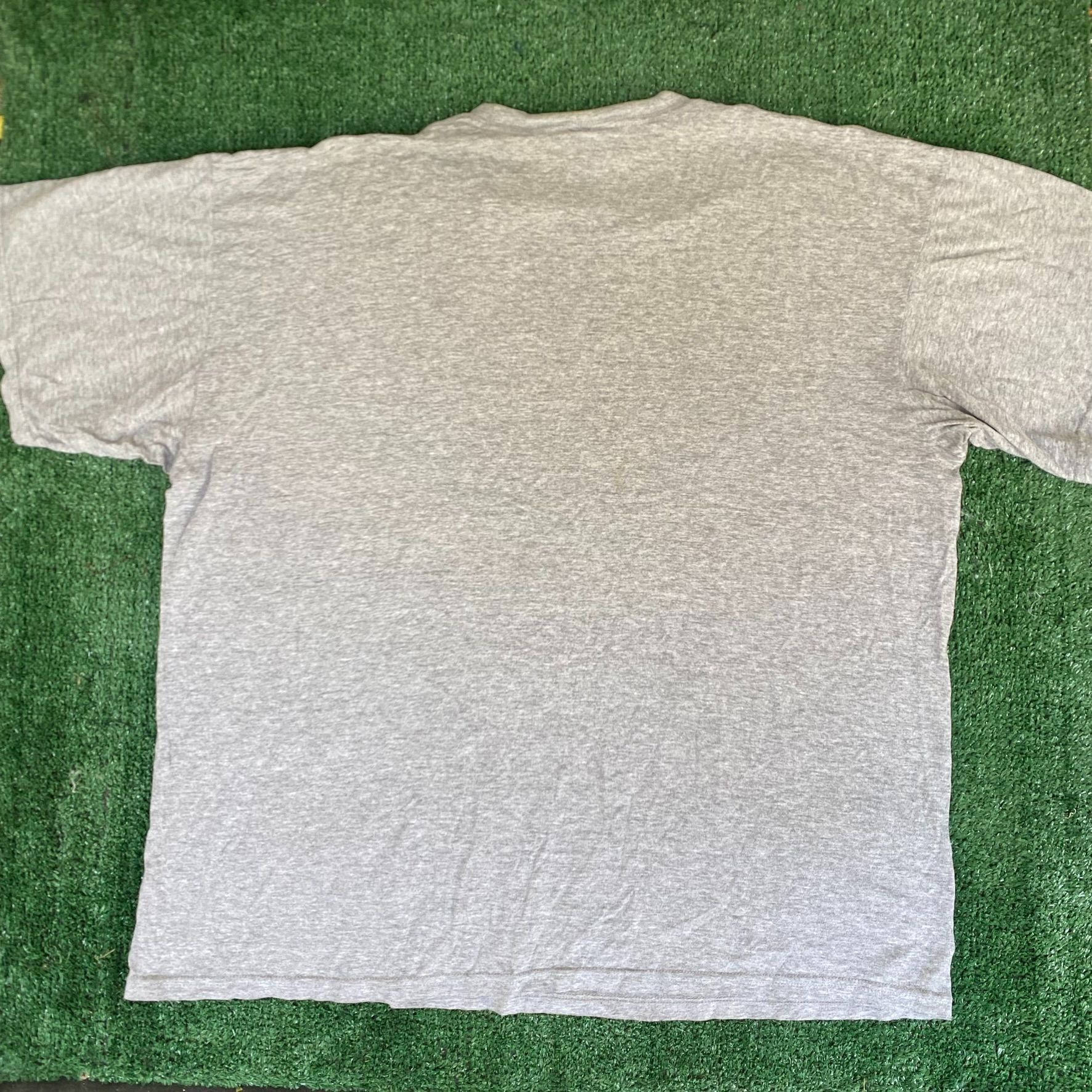 Nike × Vintage Vintage 90s Nike Logo Shirt Gray Off Center Swoosh Tee Size US XL / EU 56 / 4 - 5 Thumbnail