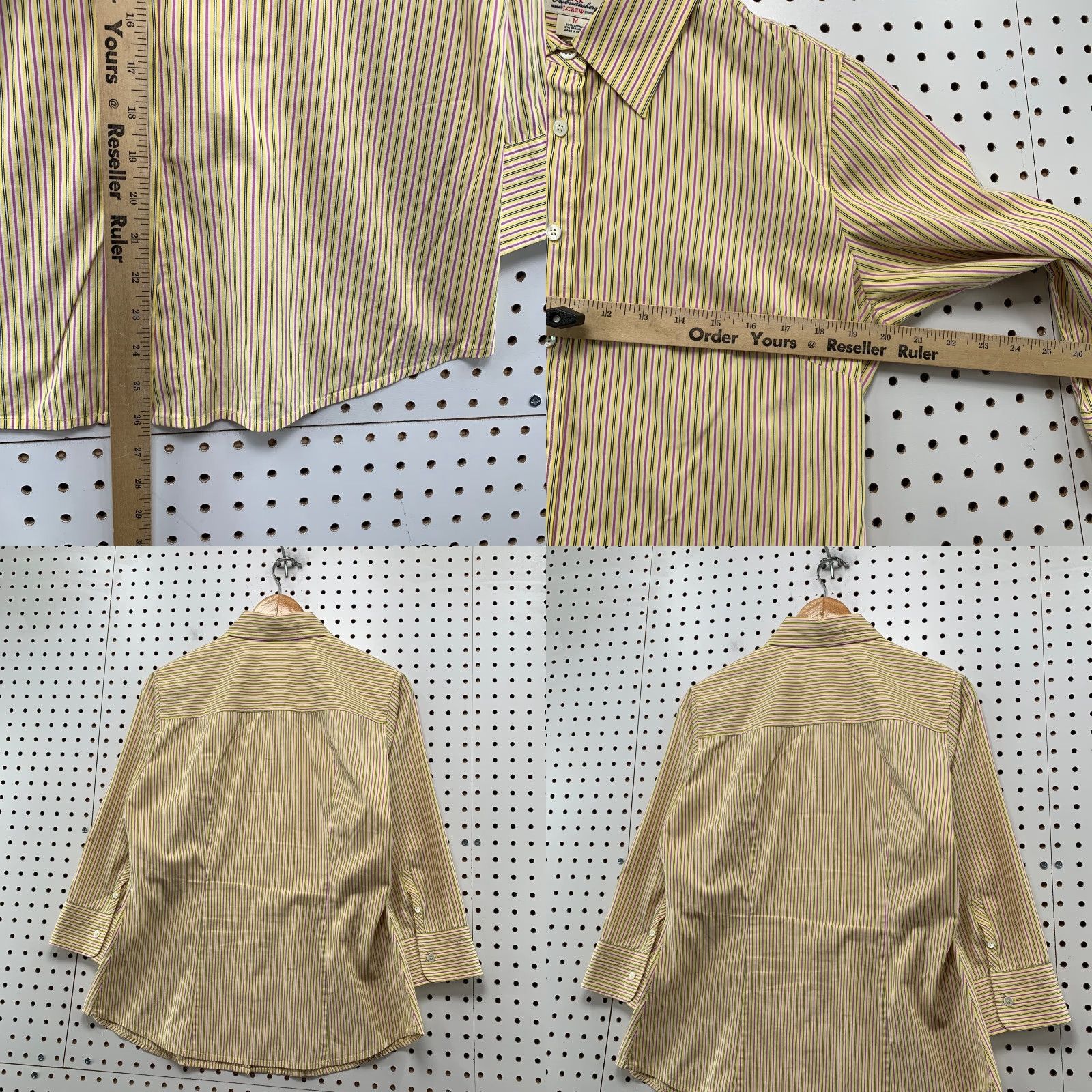 J.Crew J Crew Button Down Shirt Womens Medium Yellow Purple Striped Haberdashery Size M / US 6-8 / IT 42-44 - 8 Thumbnail